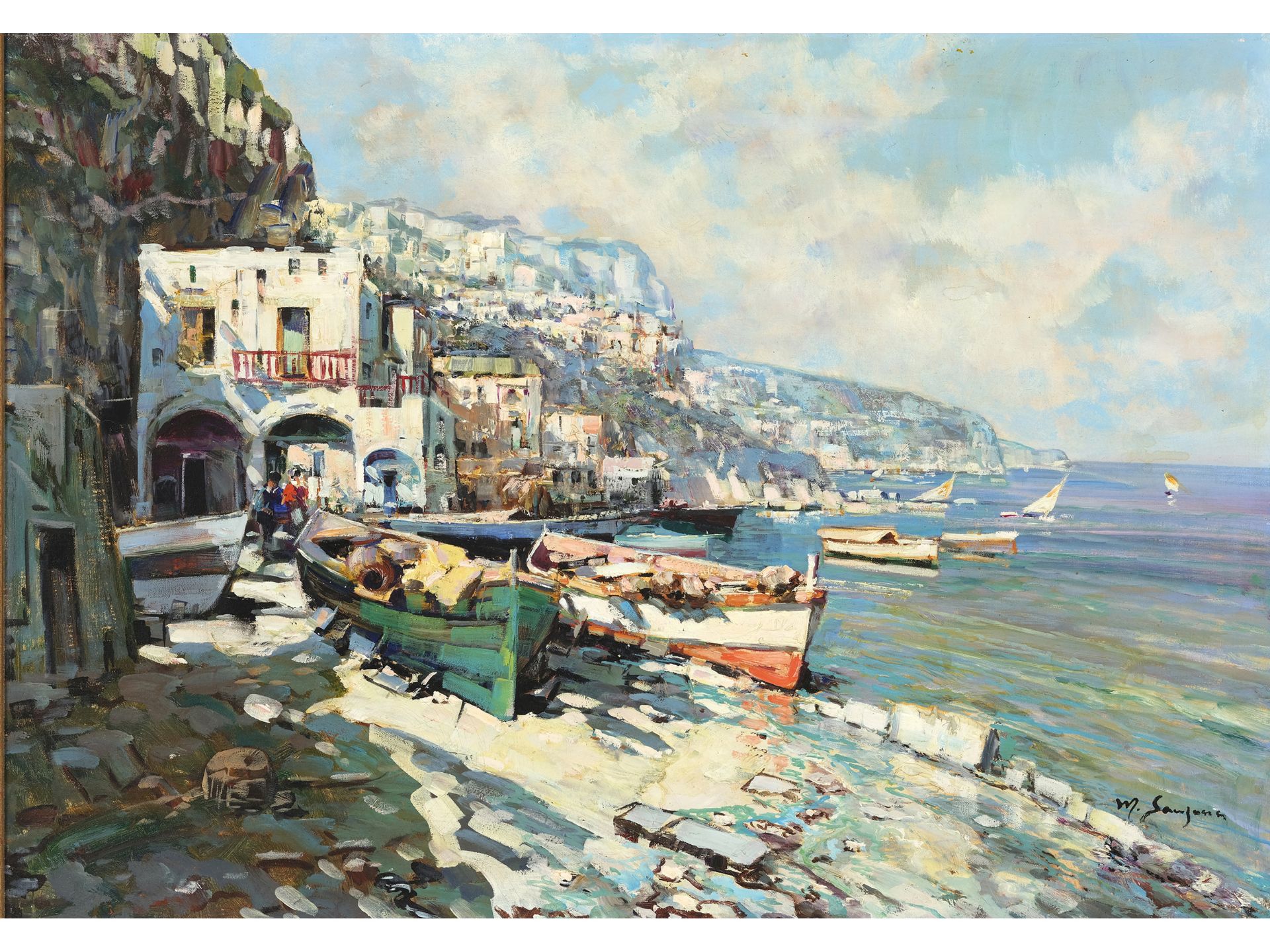 Unknown painter, Motif from the Costa Amalfitana, mid 20th century