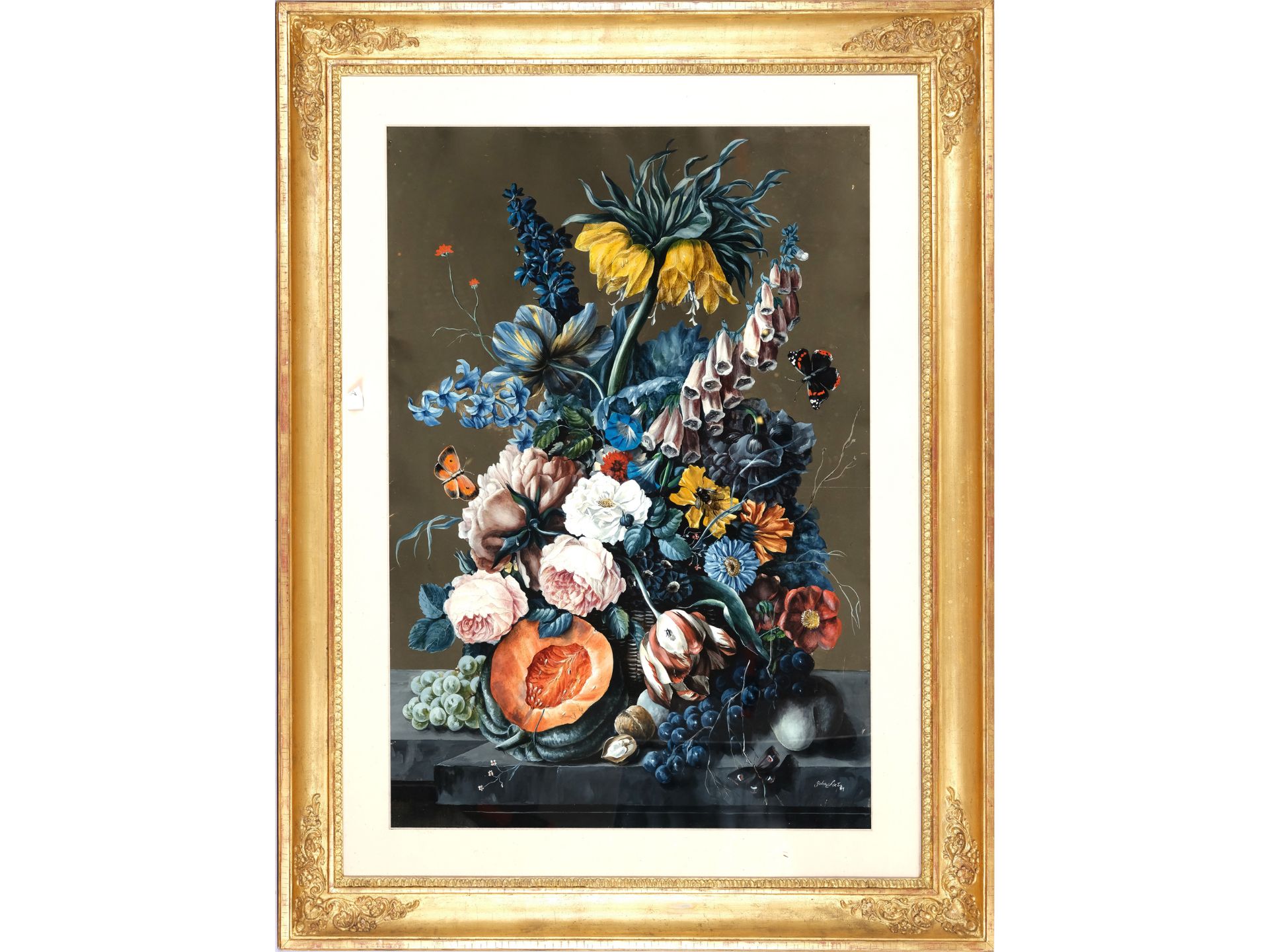 Joseph Sixt, Wiener Maler des 19. Jahrhunderts, Großes Blumenstück - Bild 2 aus 4