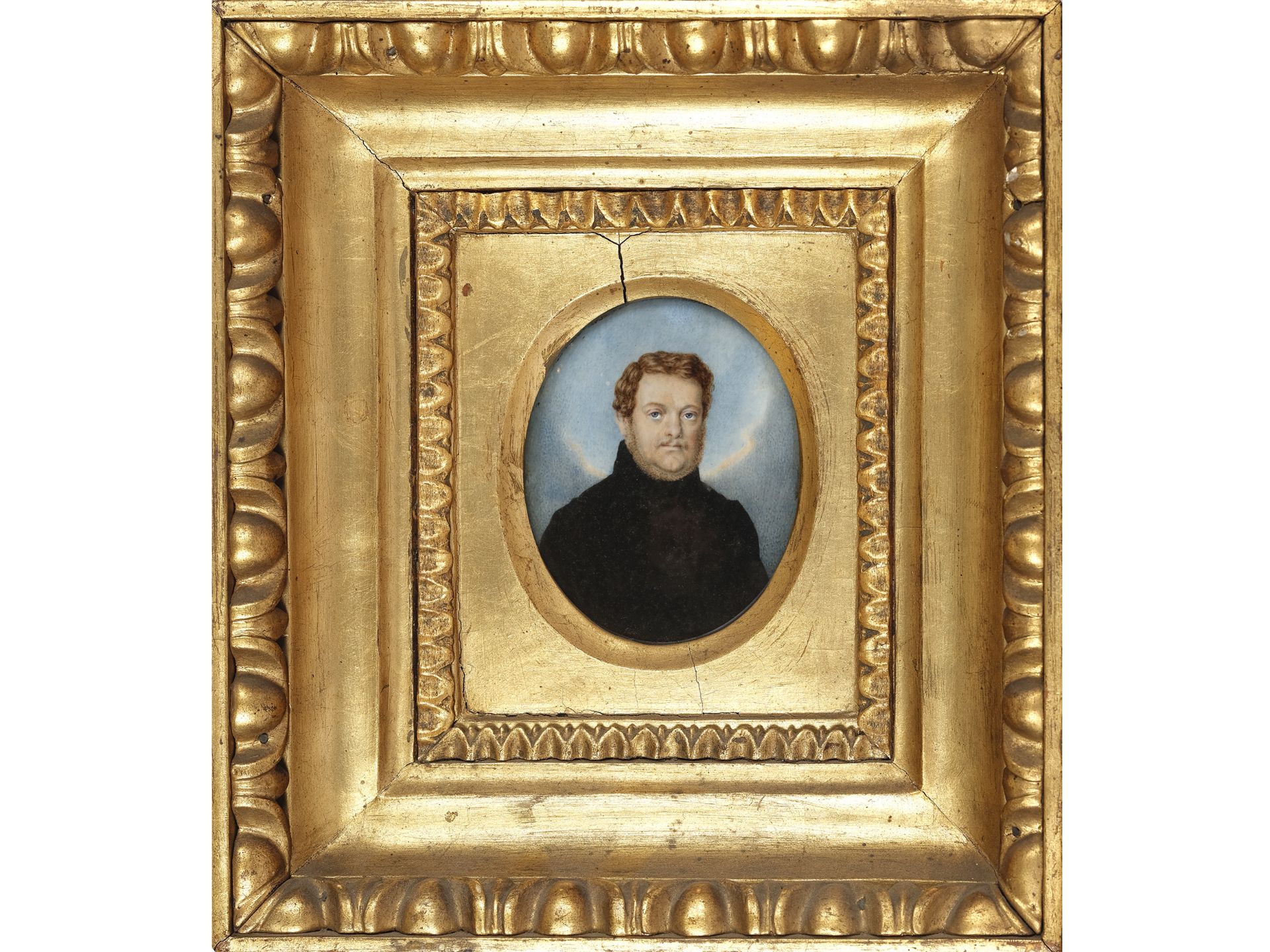 Miniaturportrait, Biedermeier, um 1830/40, Herrenportrait: Johann Neuhold - Bild 2 aus 3