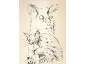 Unbekannter Maler, 20. Jahrhundert, Ich und die Katz