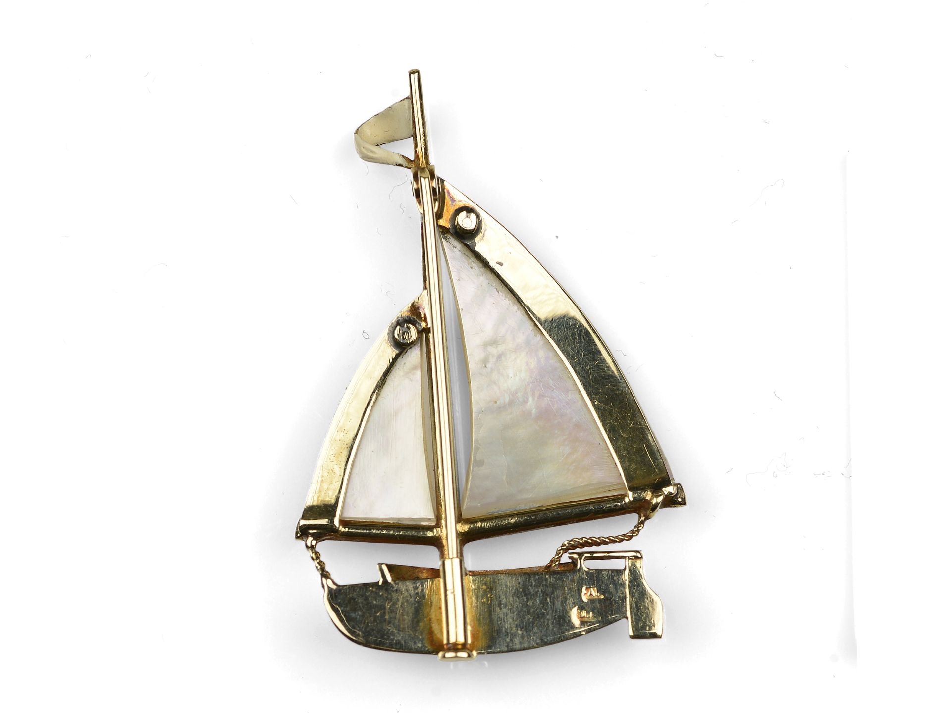 Brosche in Form eines Segelschiffs - Bild 2 aus 2