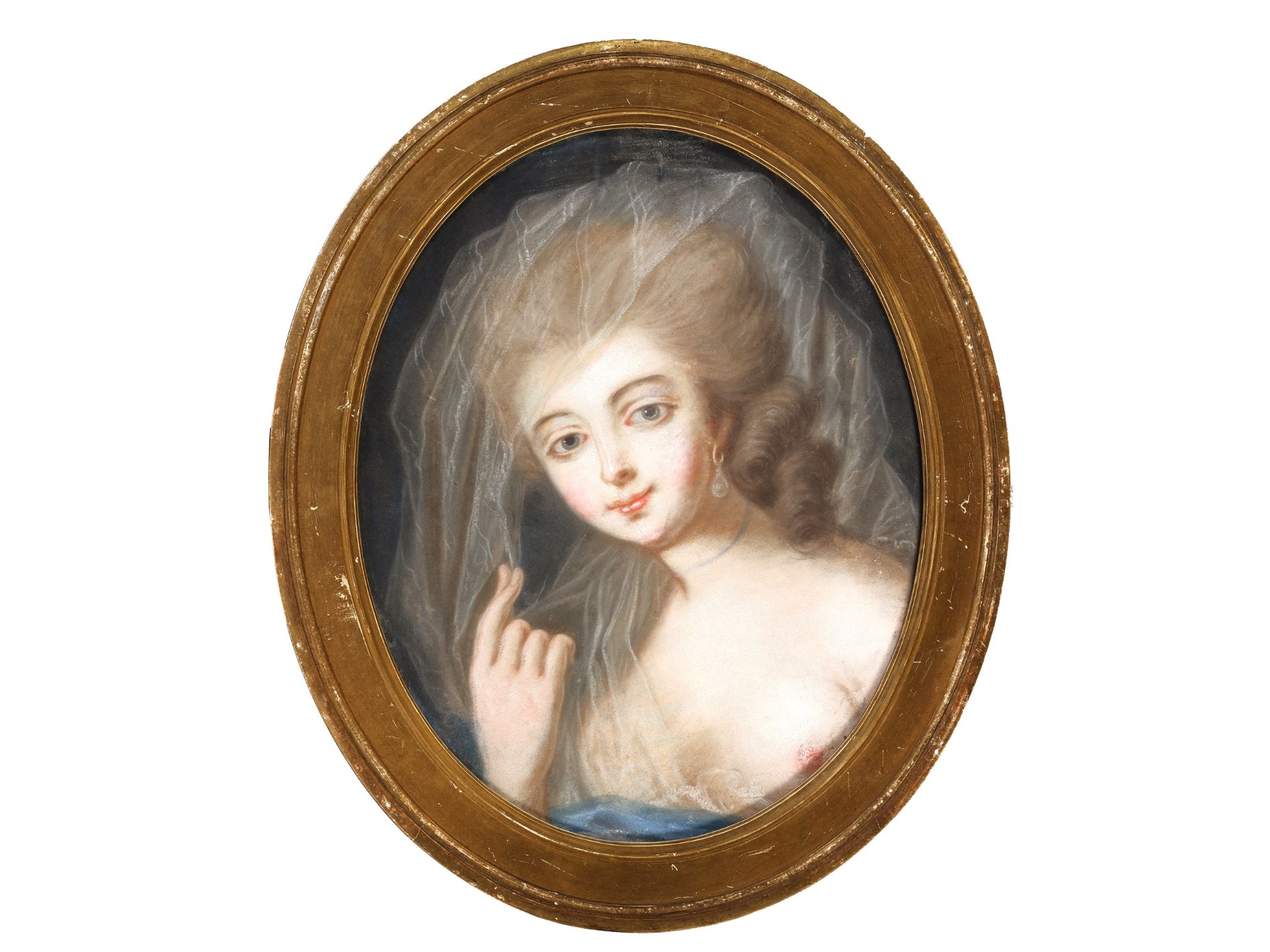 Jean-Baptiste Greuze, Tournus 1725 - 1805 Paris, Umkreis, Mädchen mit dem Schleier - Bild 2 aus 3