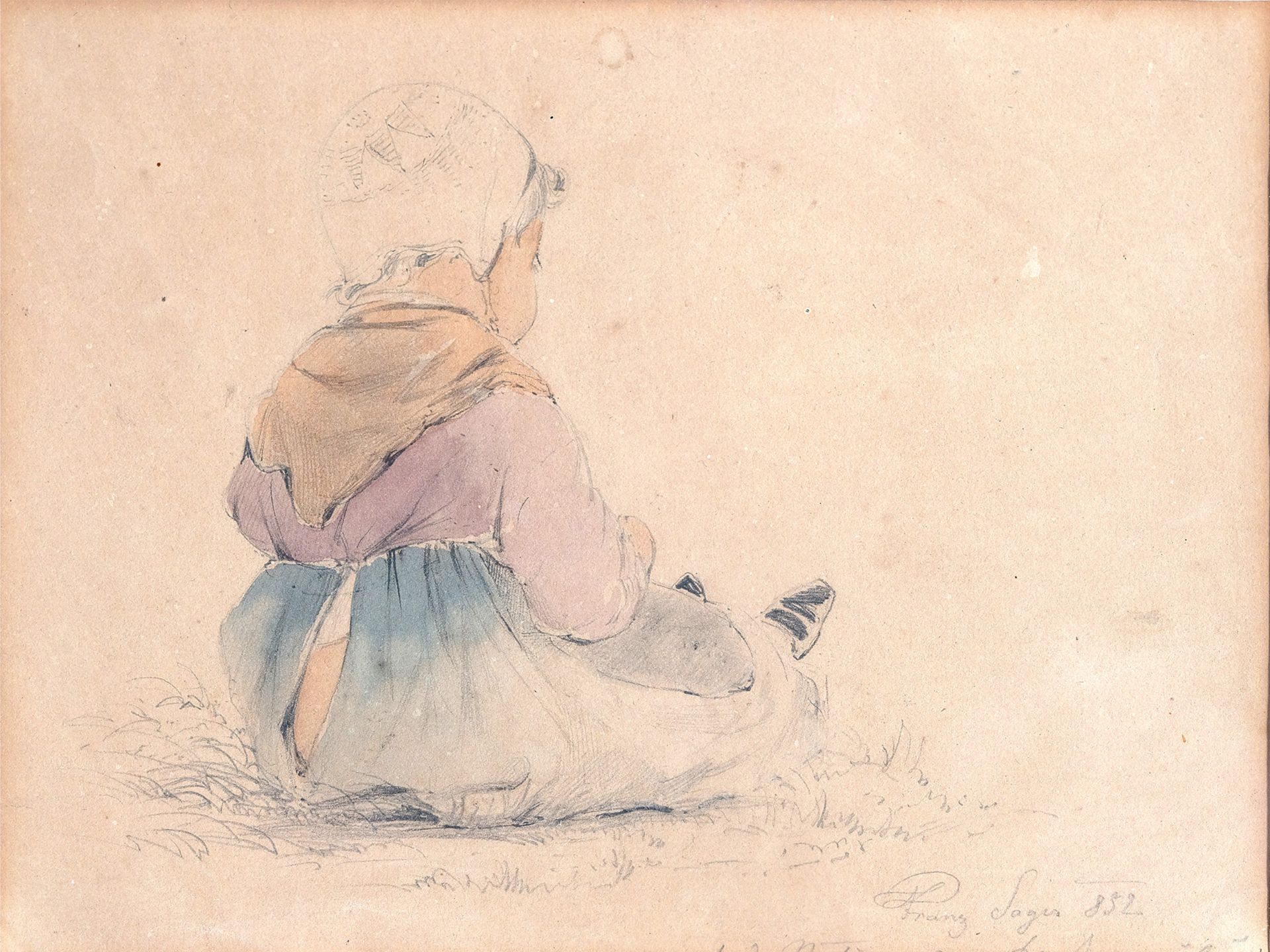 Unknown painter, Seated girl