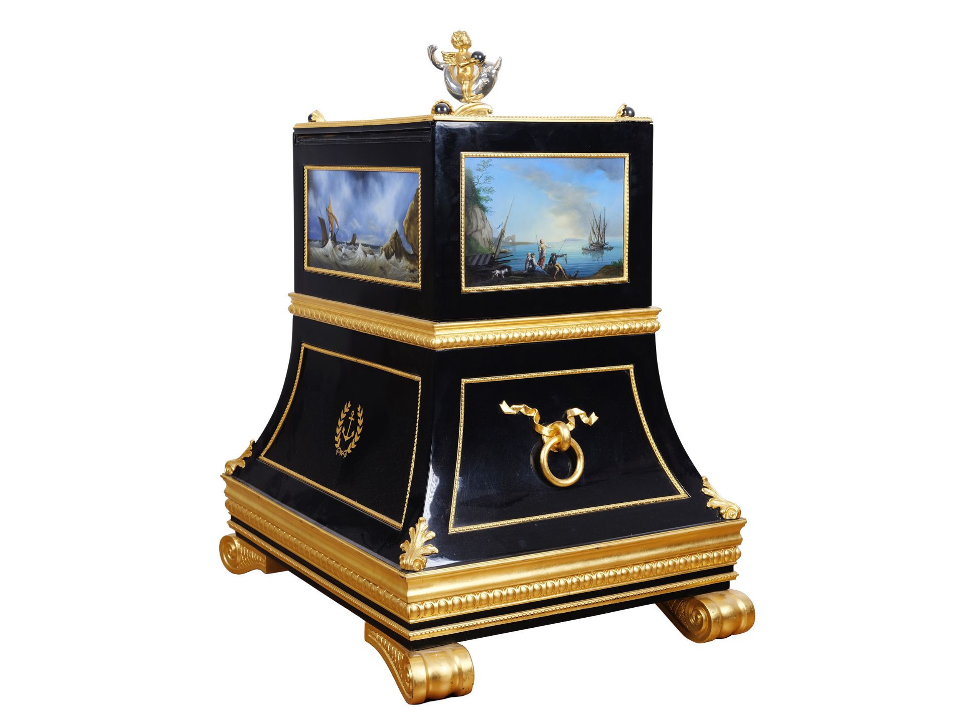 Safe, one-of-a-kind, handcrafted, revolving maritime scenes after Claude J. Vernet - Image 2 of 20