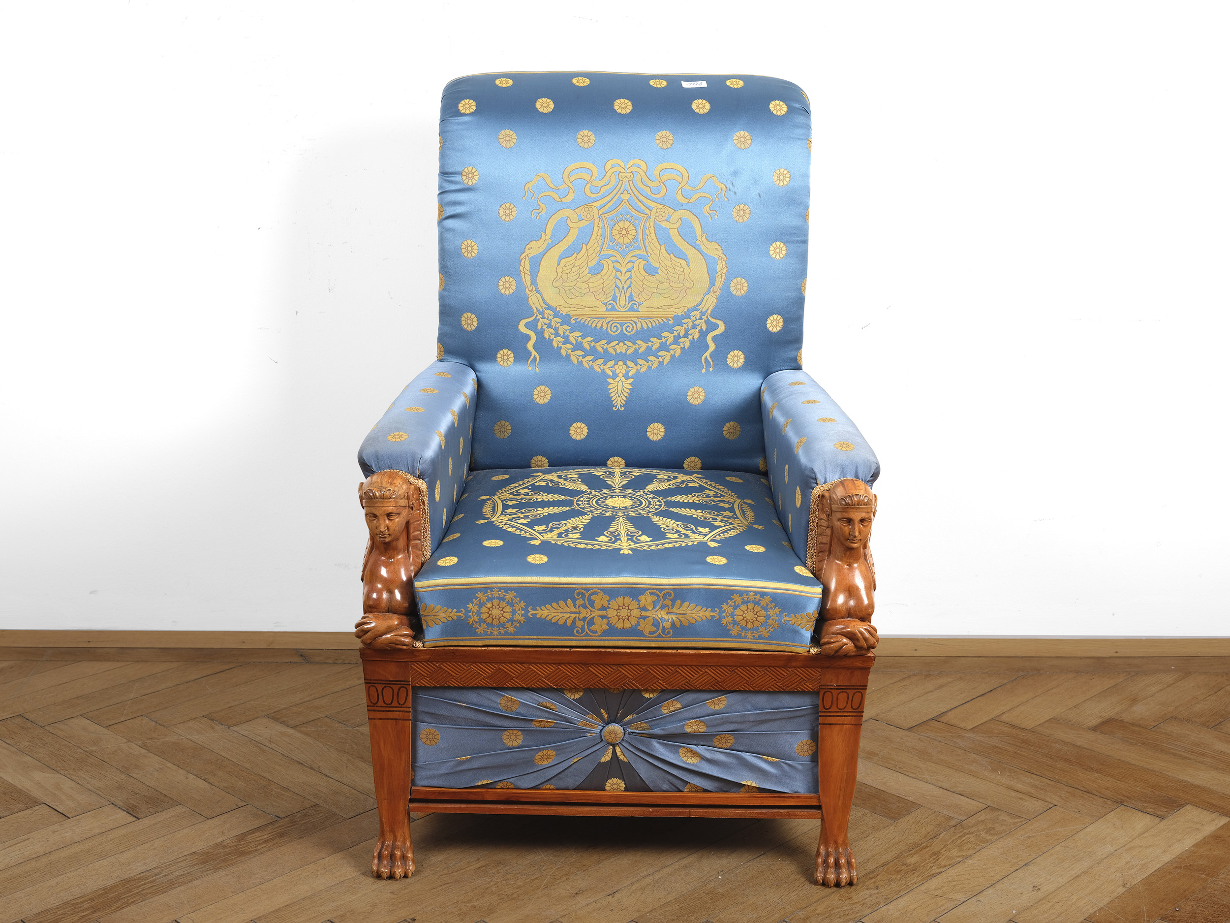 Armchair, Retour d'Égypte, armrests supported by two sphinxes - Image 2 of 6