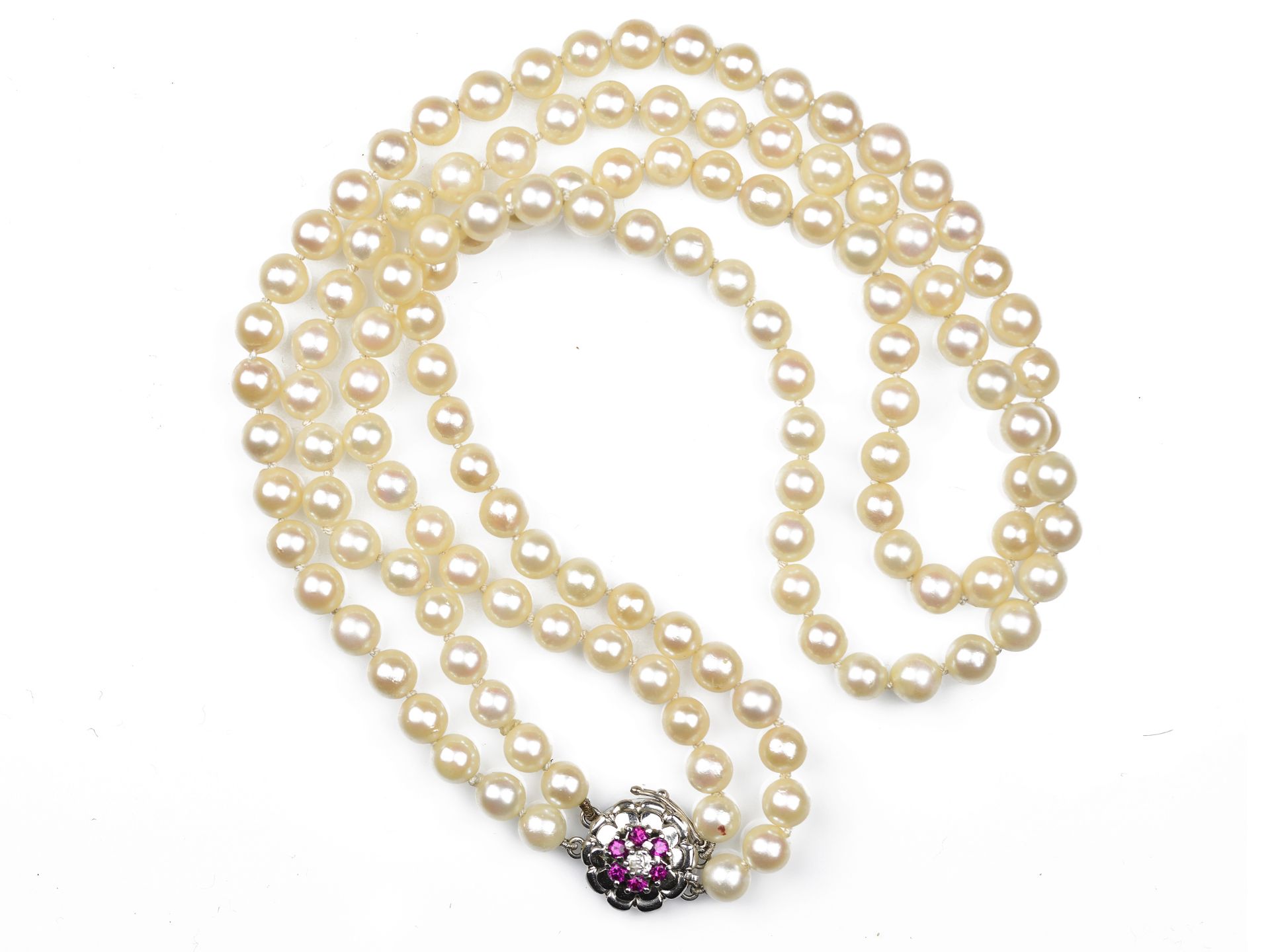 Double-row pearl necklace - Image 2 of 2