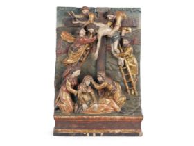 Deposition from the Cross, relief, North German, 17th century