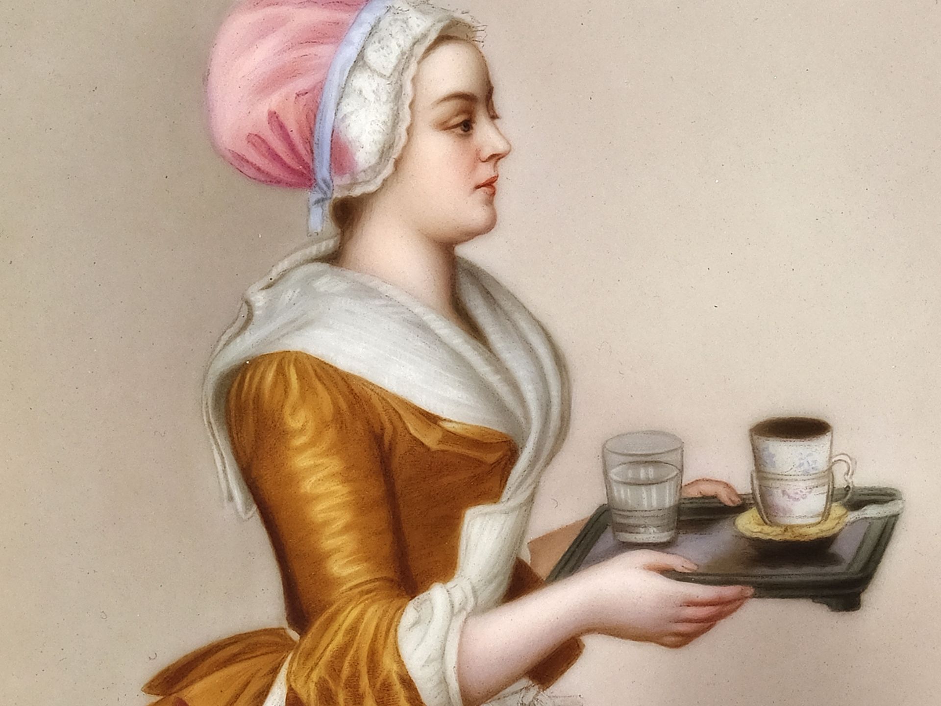 Jean-Étienne Liotard, Geneva 1702 - 1789 Geneva, follower, The Girl with the Chocolate Cup - Image 3 of 4