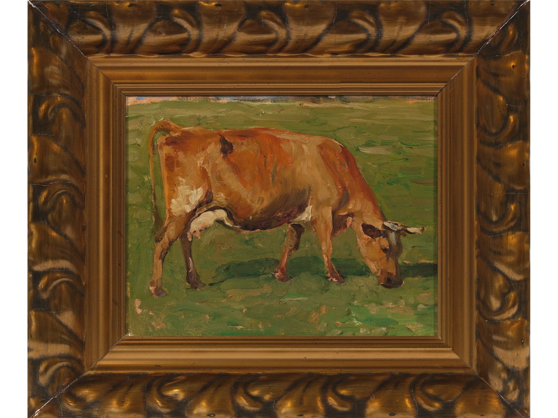 Oskar Frenzel, Berlin 1855 - 1915 Charlottenburg, Cow in the pasture - Image 2 of 3