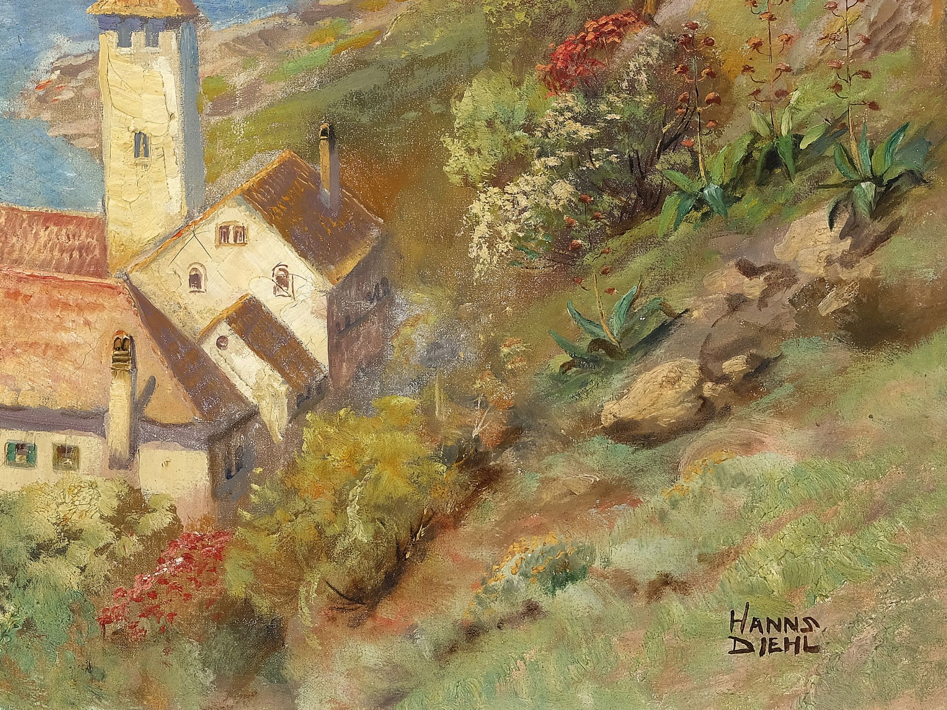 Hanns Diehl, Pirmasens 1877 - 1946 Wien, Adriaküste von Dubrovnik - Bild 4 aus 5