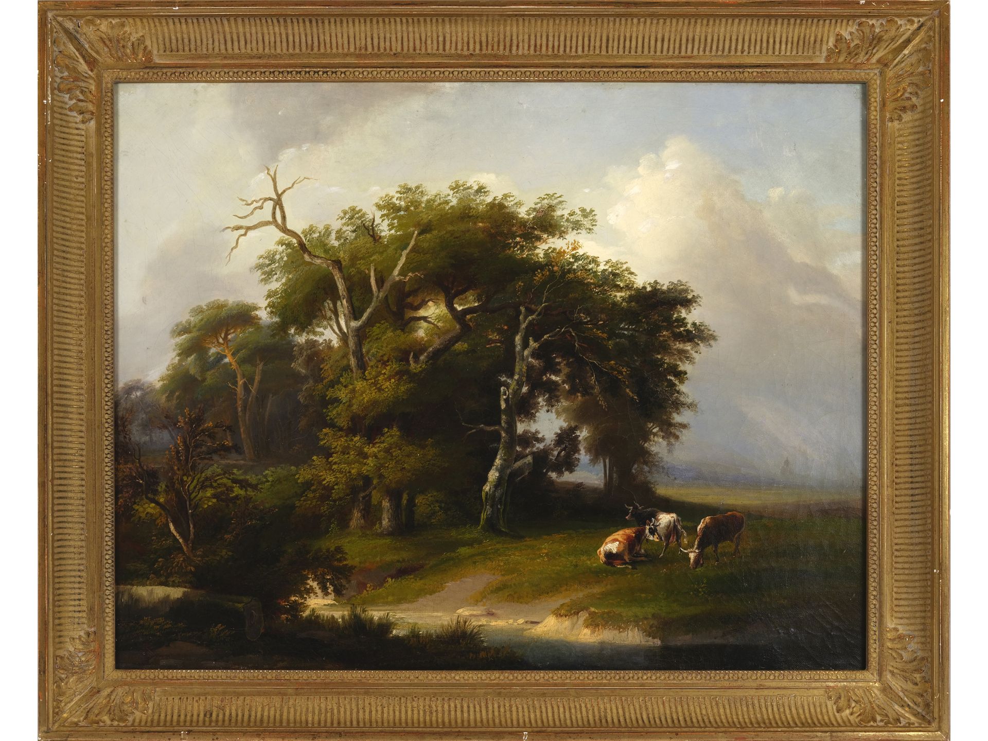 Franz Barbarini, Znaim 1804 - 1873 Wien, zugeschrieben, Pastorale Landschaft - Bild 2 aus 4