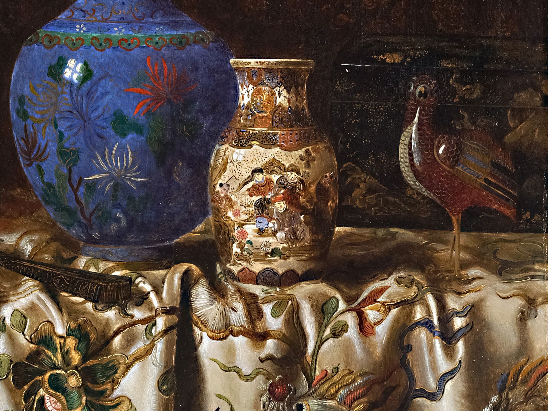 Max Schödl, Vienna 1834 - 1921 Vienna, Still life with Asian objects - Image 4 of 5