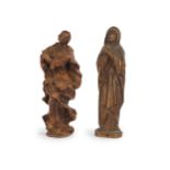 Pair of figures, Mary as Virgin and mourning Mary, 19th century?