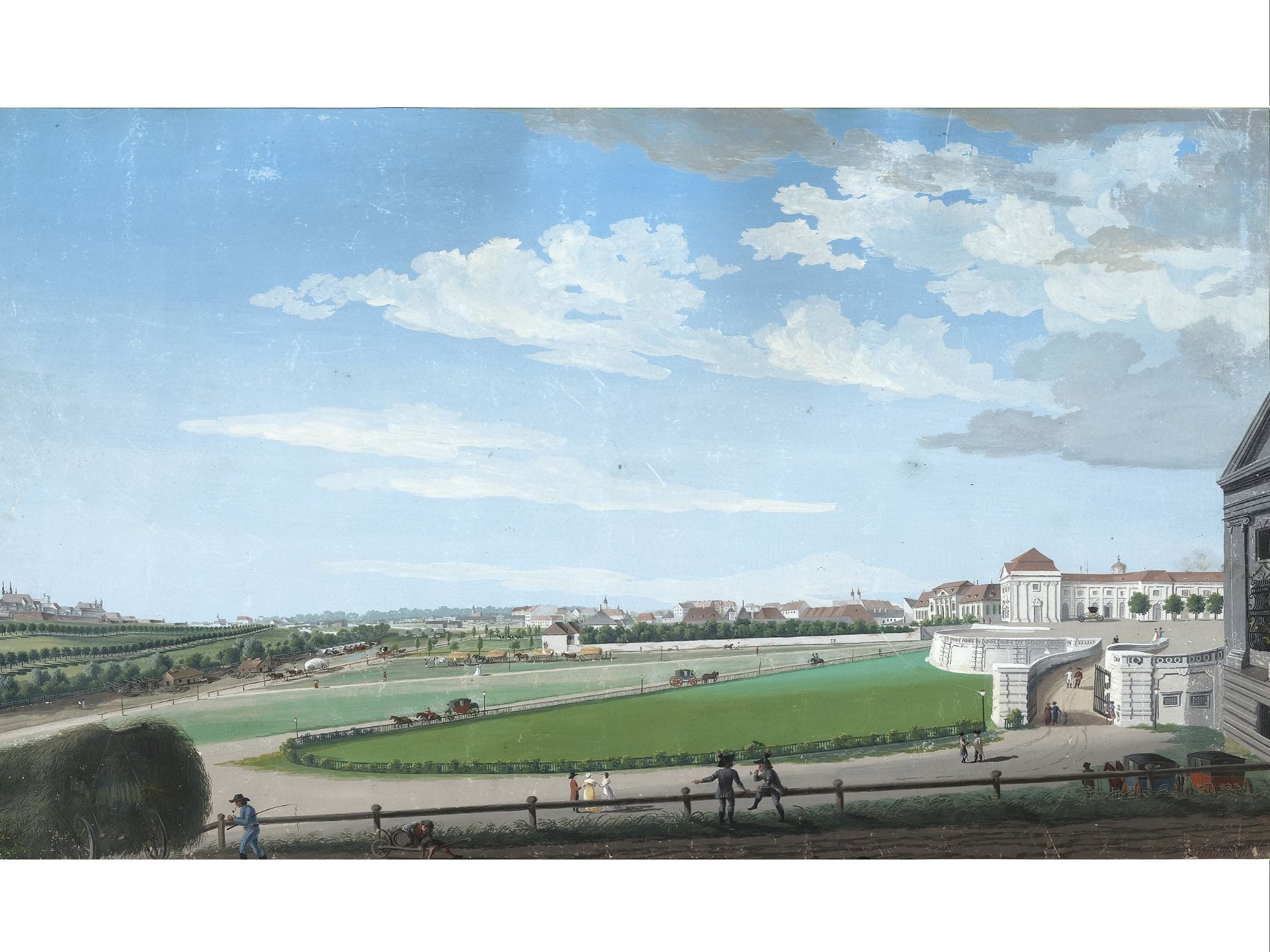 Franz Xaver Embel, Florenz 1770 - 1856 Mödling, Blick vom Glacis in Wien