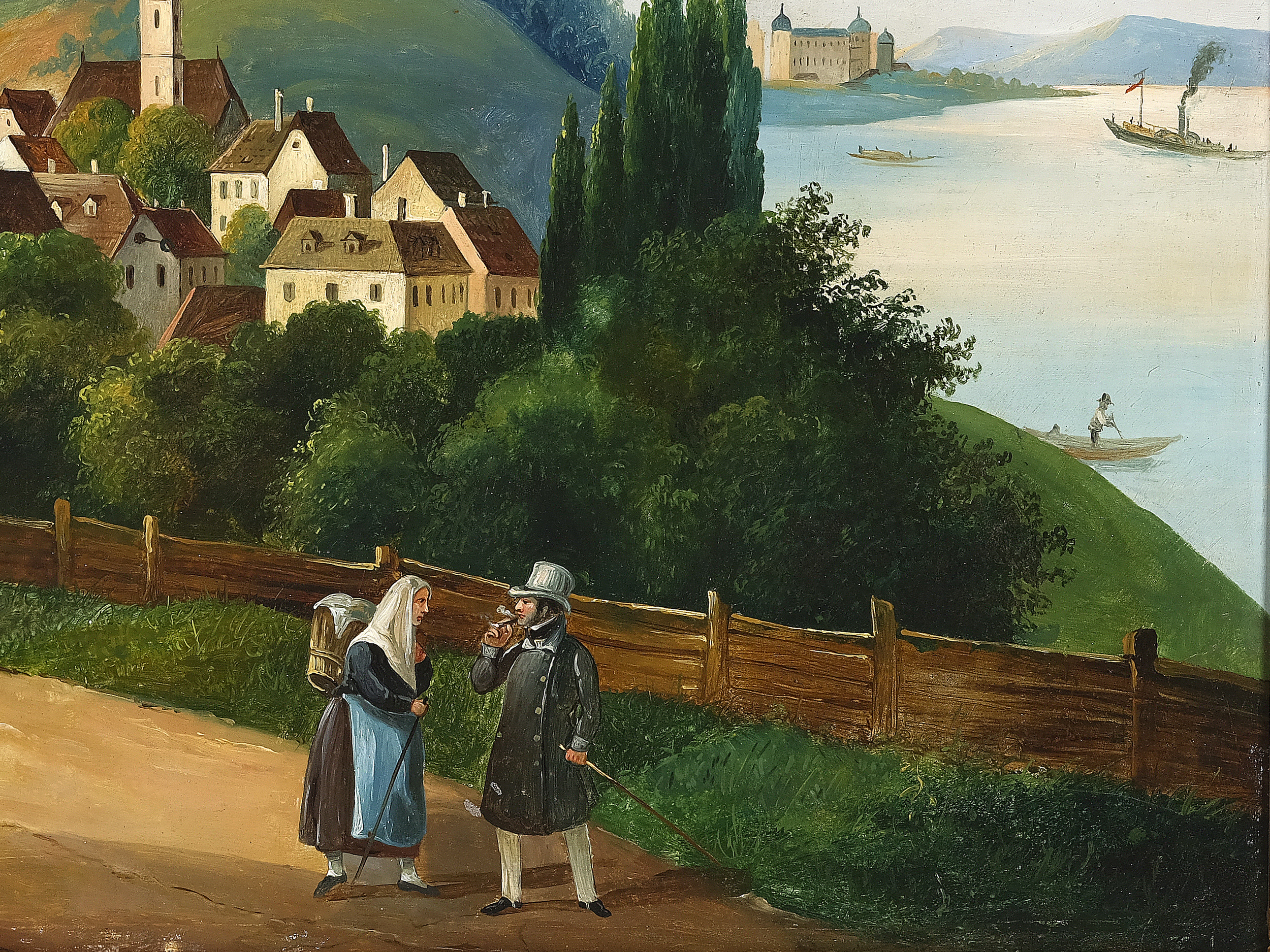 Unknown painter, View of the Kahlenberg village - Image 3 of 4