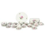 Tea set, 38-piece, Meissen, Rose decor