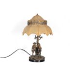 Max and Moritz table lamp, around 1900/20