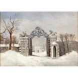 Carl Haunold, Wien 1832 - 1911 Wien, zugeschrieben, Eingang zum Belvedere im Winter