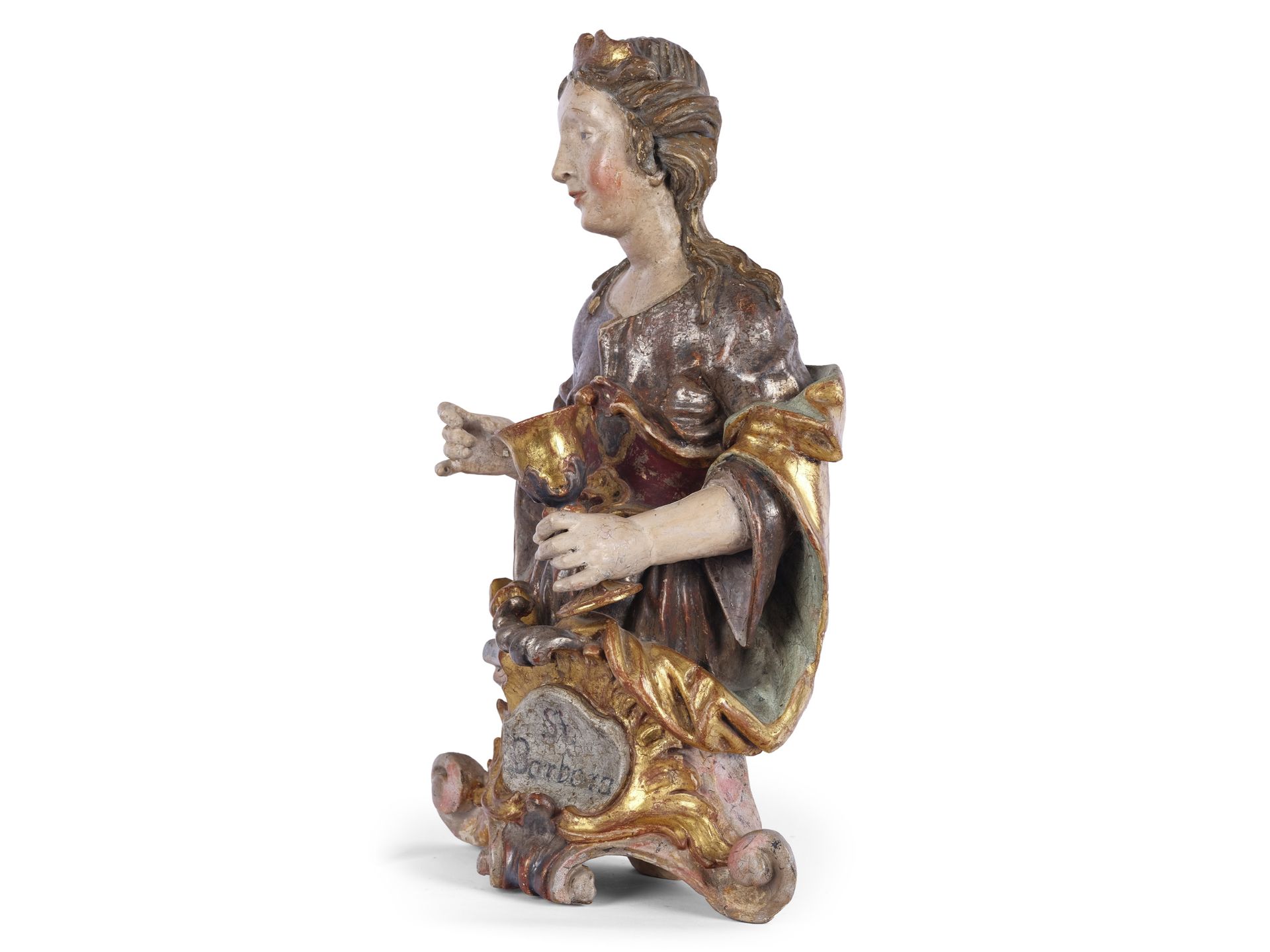 South German master, Saint Barbara, mid 18th century - Image 5 of 7