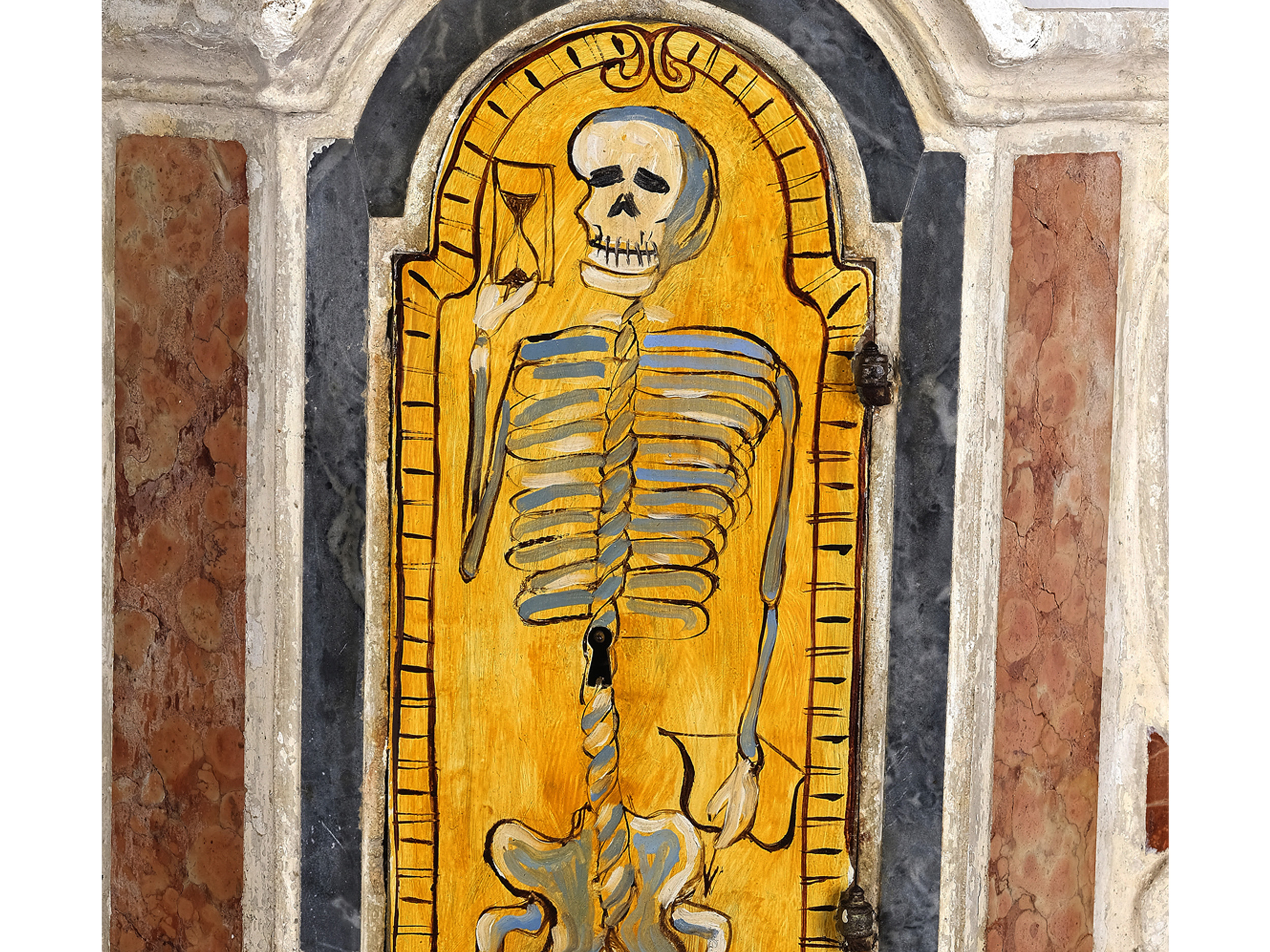 Sacristy cabinet with skeleton, Italy, 16th century - Image 2 of 3