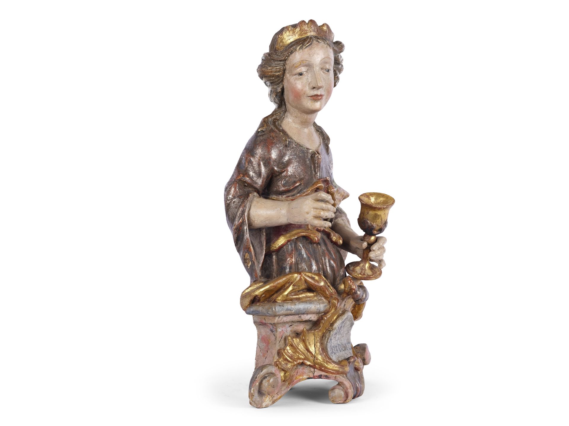 South German master, Saint Barbara, mid 18th century - Image 3 of 7