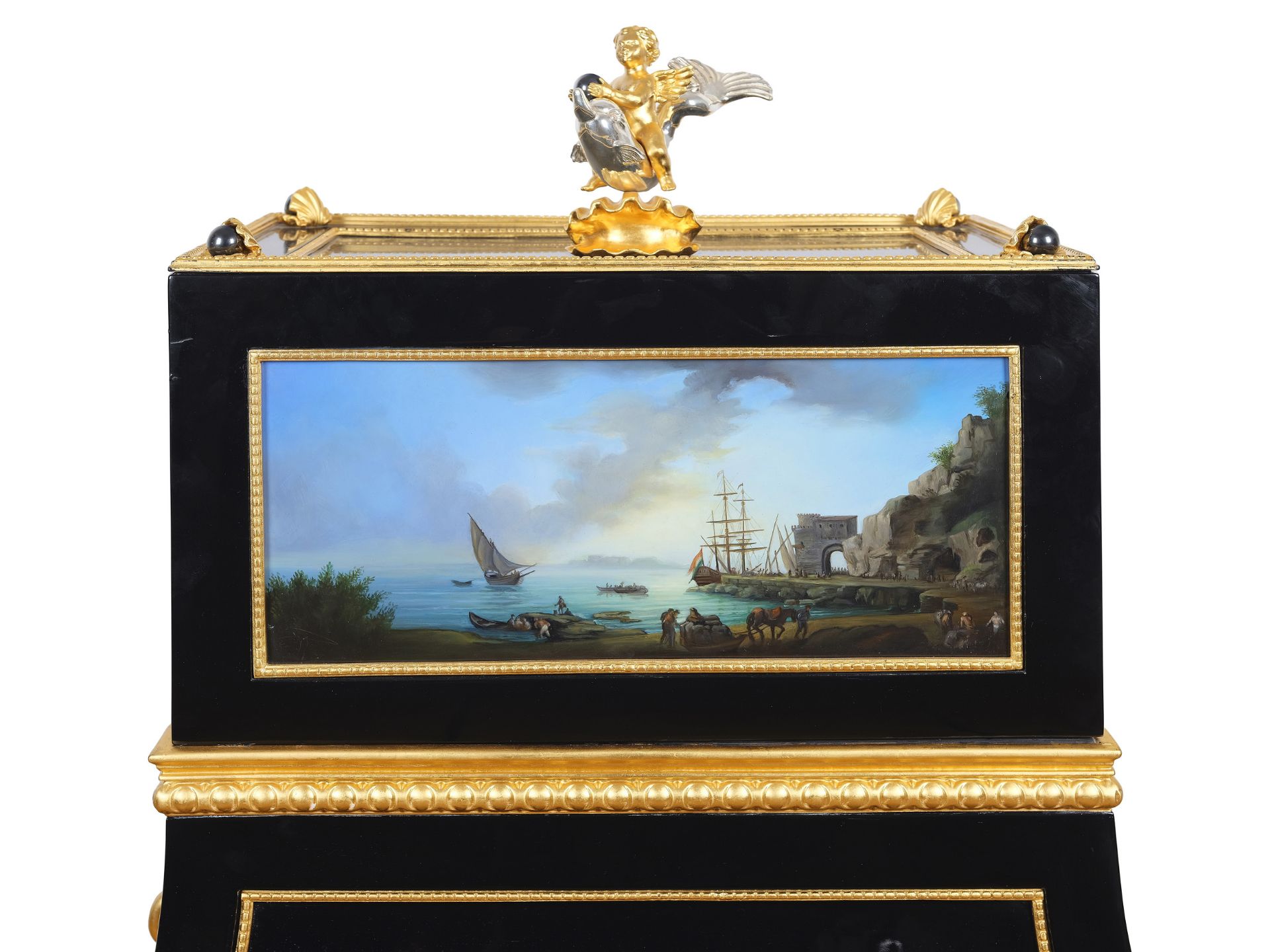 Safe, one-of-a-kind, handcrafted, revolving maritime scenes after Claude J. Vernet - Image 13 of 20