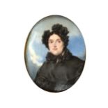 Miniaturportrait, Biedermeier, um 1830/40, Damenportrait: Marie Neuhold-Dory