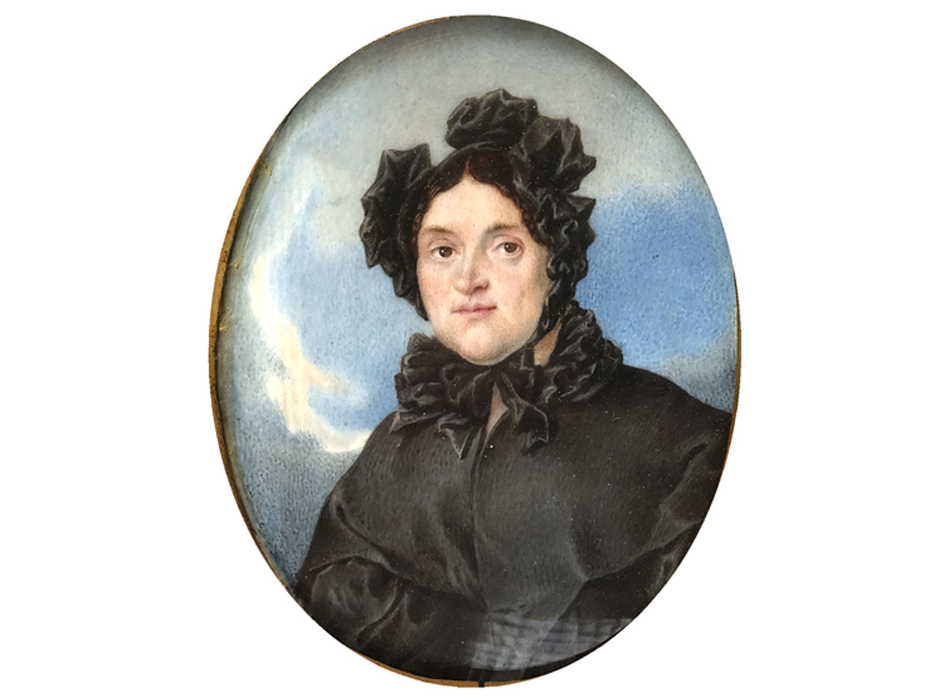 Miniaturportrait, Biedermeier, um 1830/40, Damenportrait: Marie Neuhold-Dory