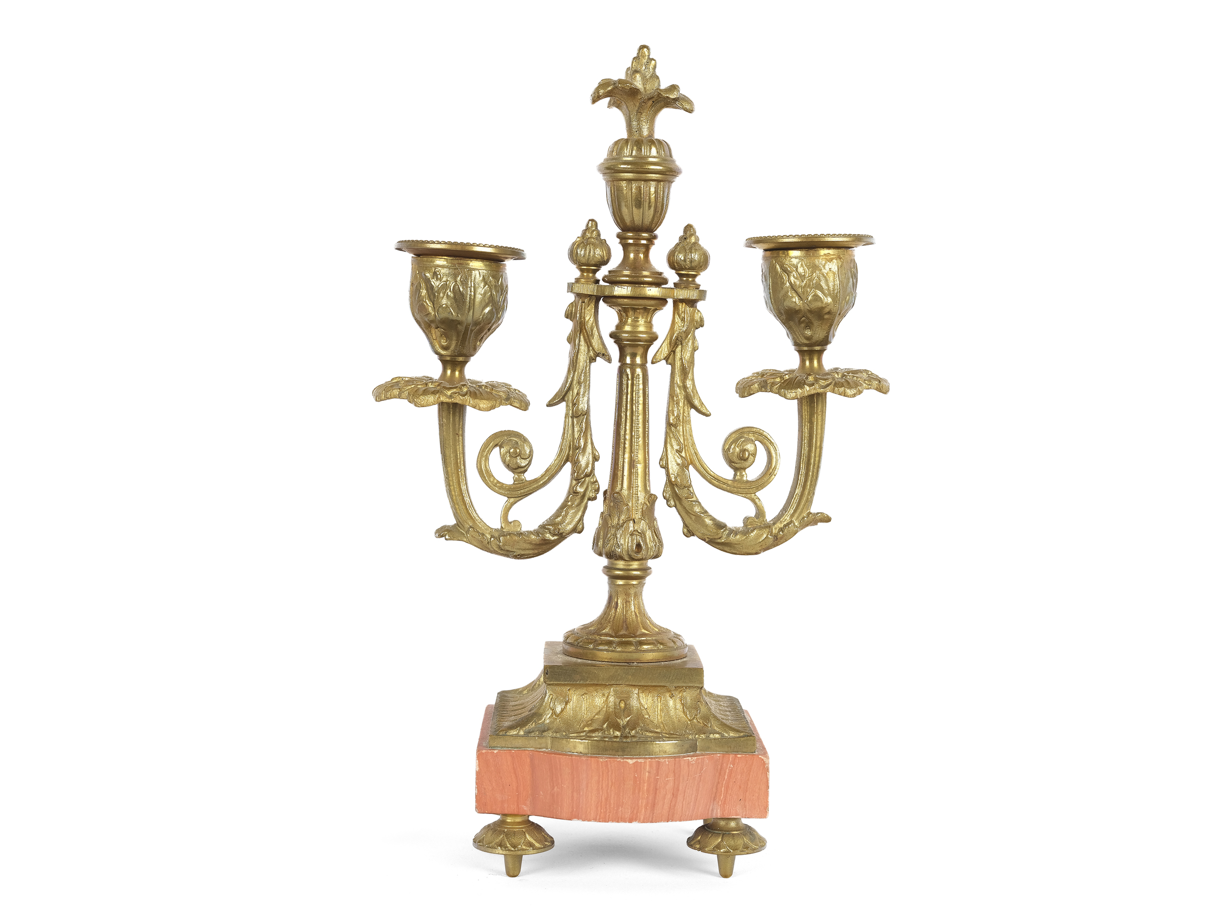 Small chandelier, two-armed, Louis XVI, around 1900  - Image 2 of 3