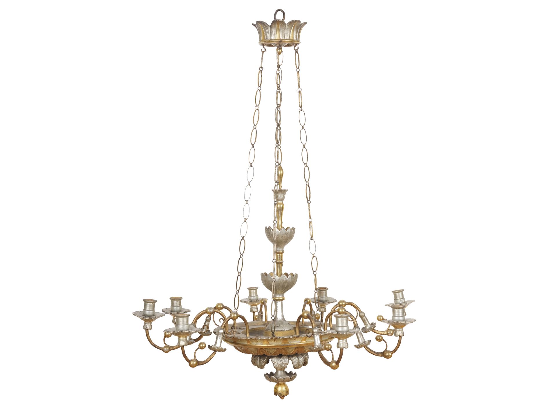 Biedermeier chandelier, eight flames, around 1900