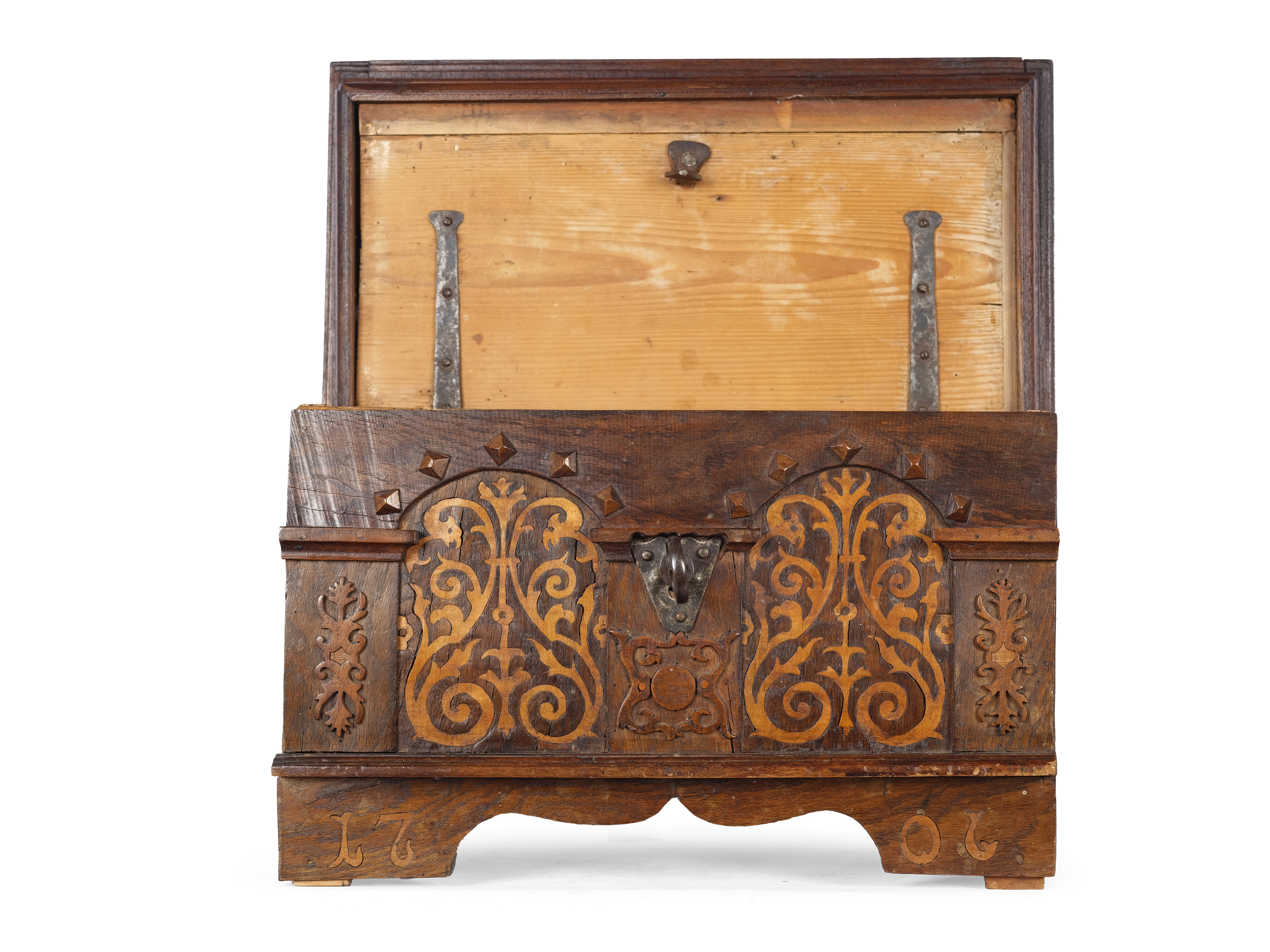 Small chest, alpine, dated 1706 - Image 2 of 5