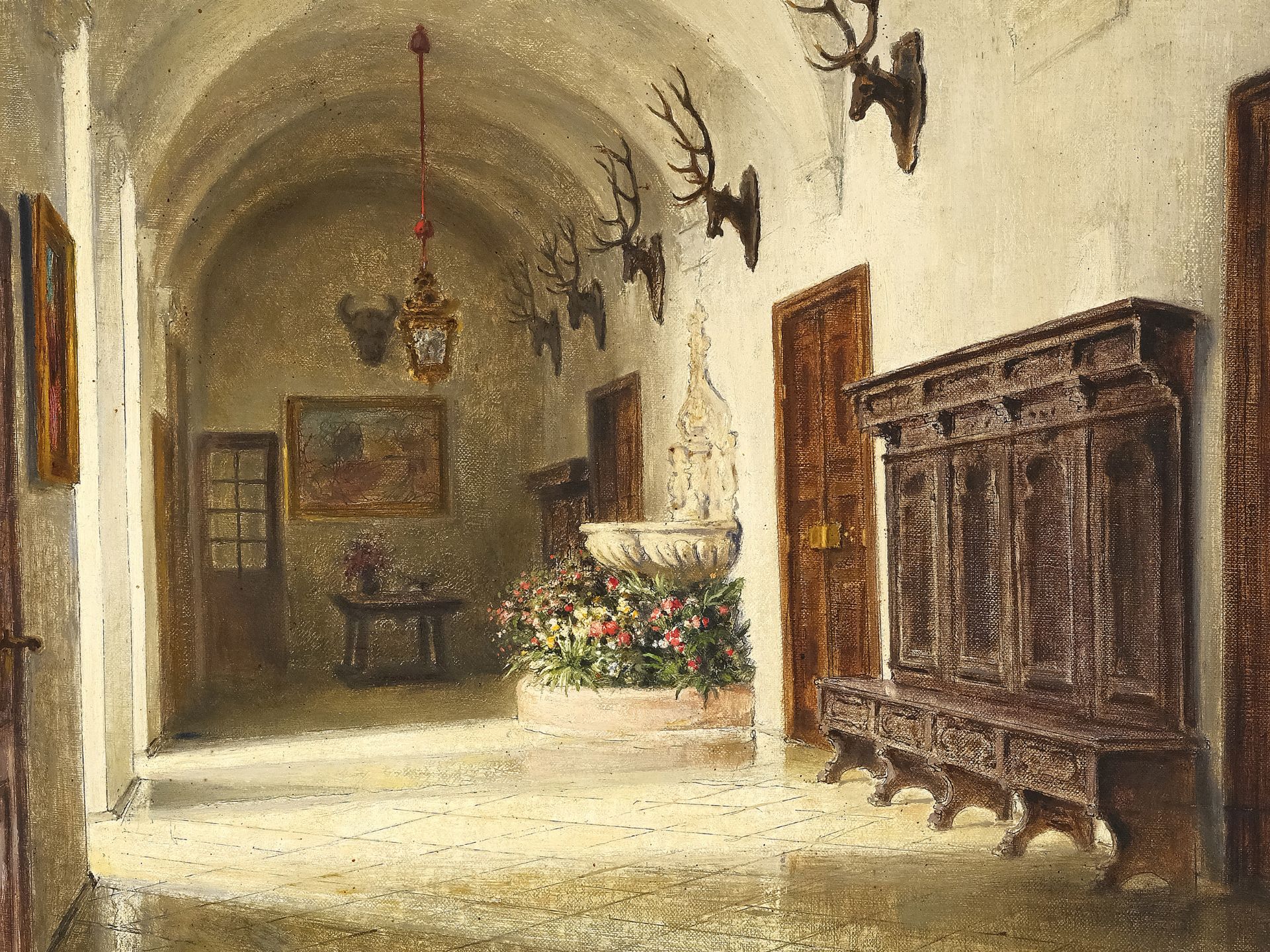 Hans Pühringer, Klosterneuburg 1875 - 1953 Klosterneuburg, Großer Gang im Schloss Goldegg 
 - Bild 3 aus 5