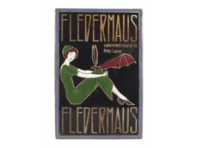 Fritz Lang, Österreich, 1880 - 1976, Plakette Cabaret Fledermaus, in der Art der Wiener Werkstätte