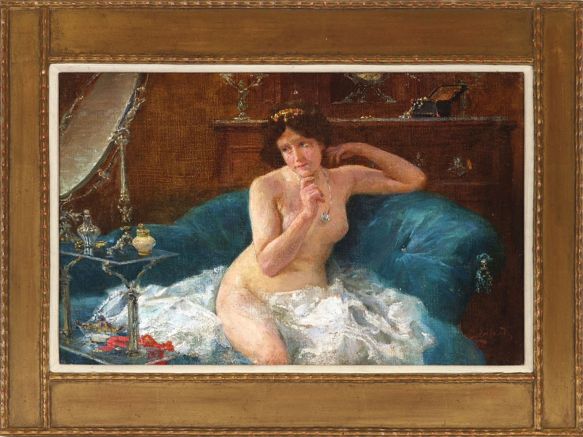 Unbekannter Maler, Weiblicher Akt auf Fauteuil - Bild 2 aus 5