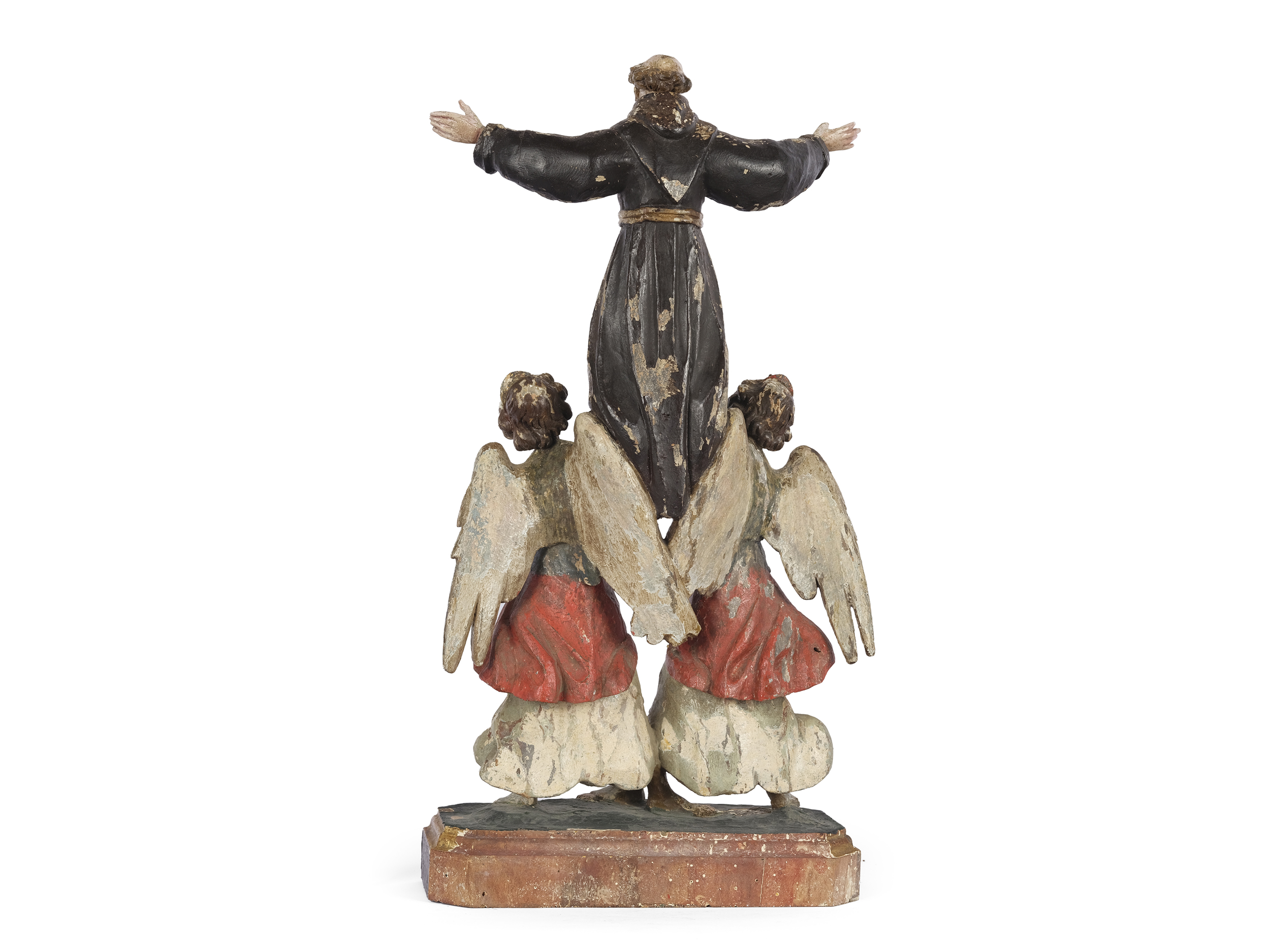 Saint Francis of Assisi with two angels, 17th century, Upper Italy/South Tyrol - Image 4 of 5