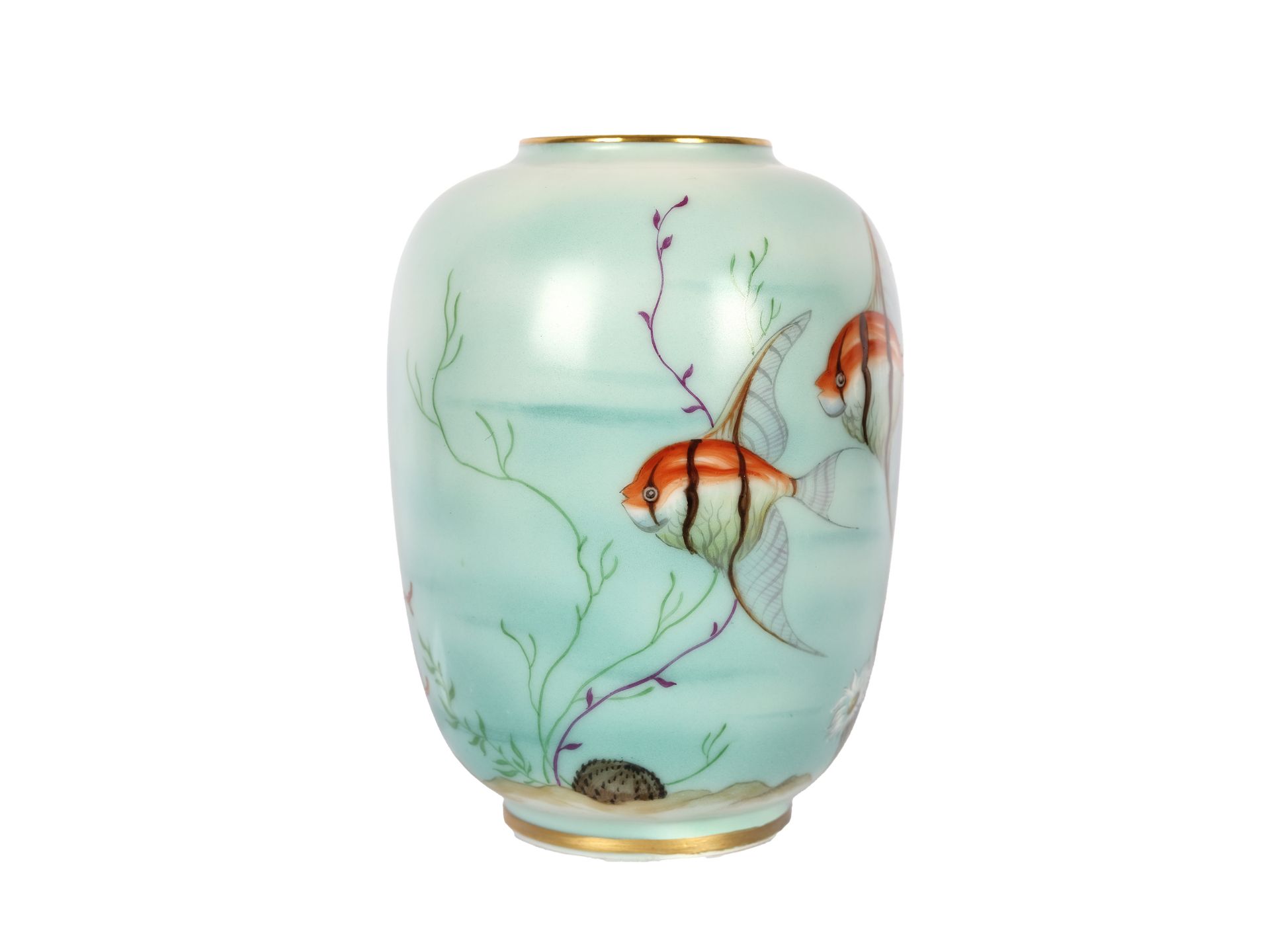 Augarten Vienna, vase with fish, 1920s - Image 2 of 4