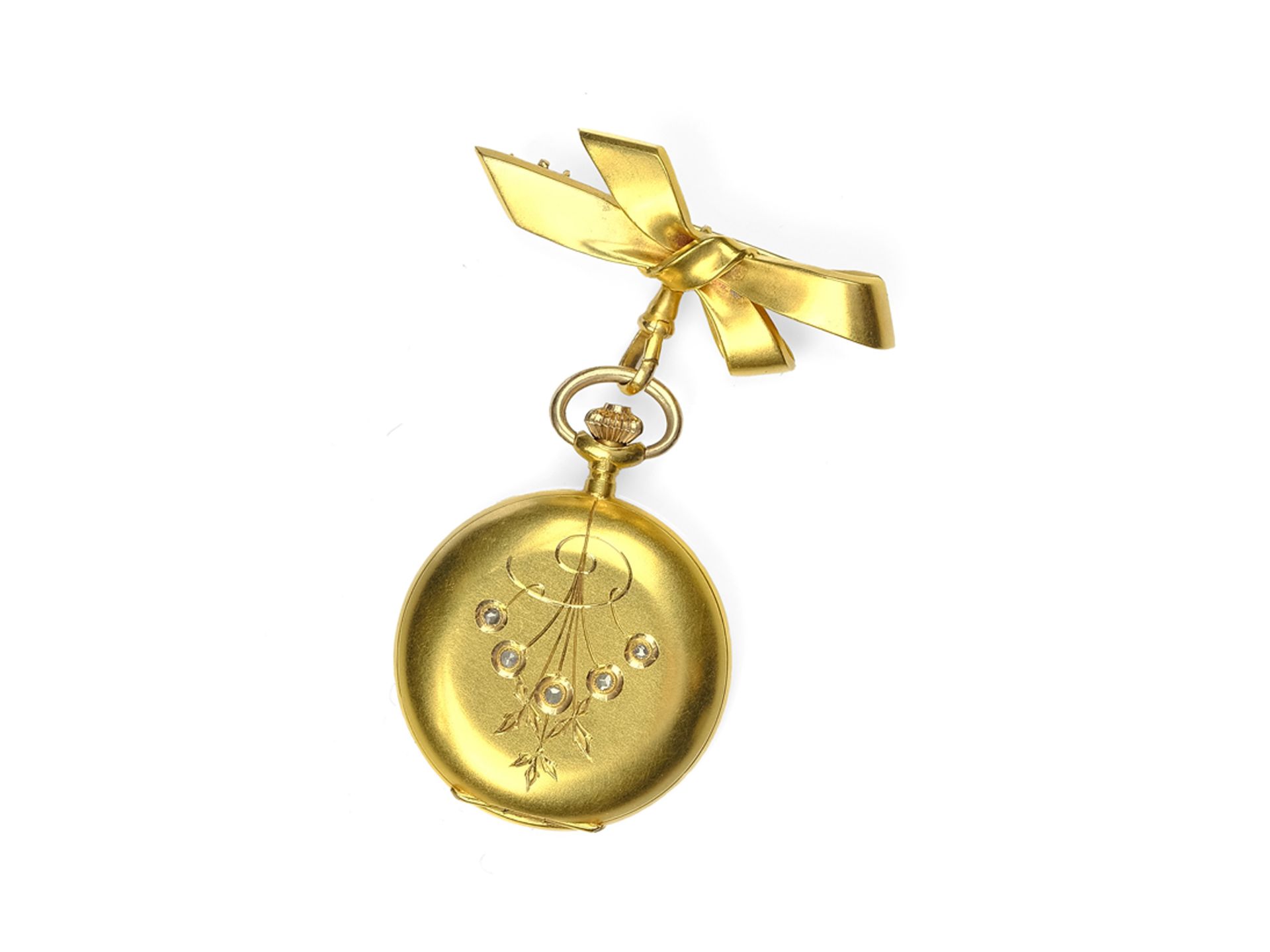 Small ladies' pocket watch, with brooch, around 1900 - Image 2 of 3