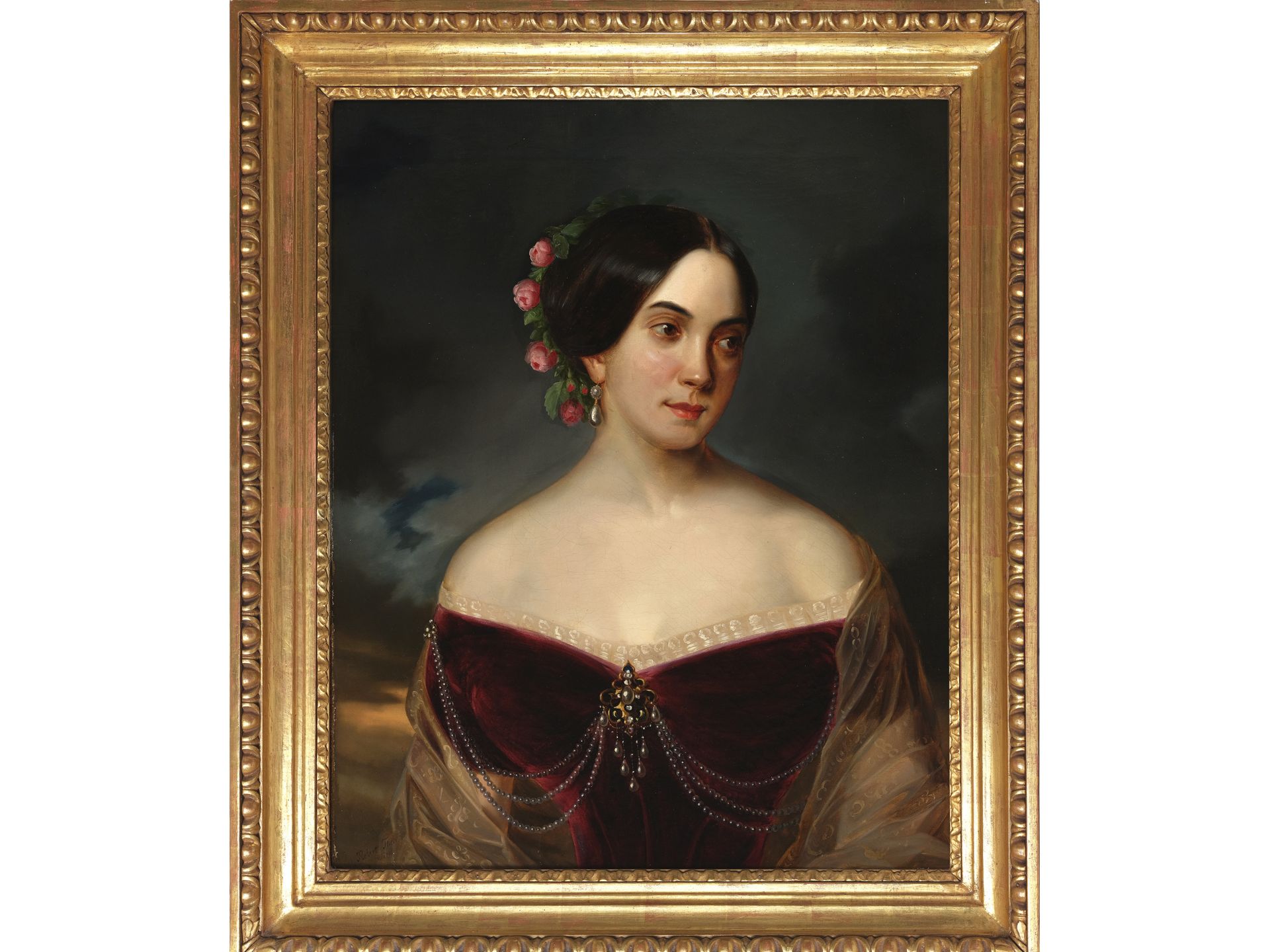 Robert Theer, Johannisberg 1808 - 1863 Vienna, Portrait of a young lady - Image 2 of 5