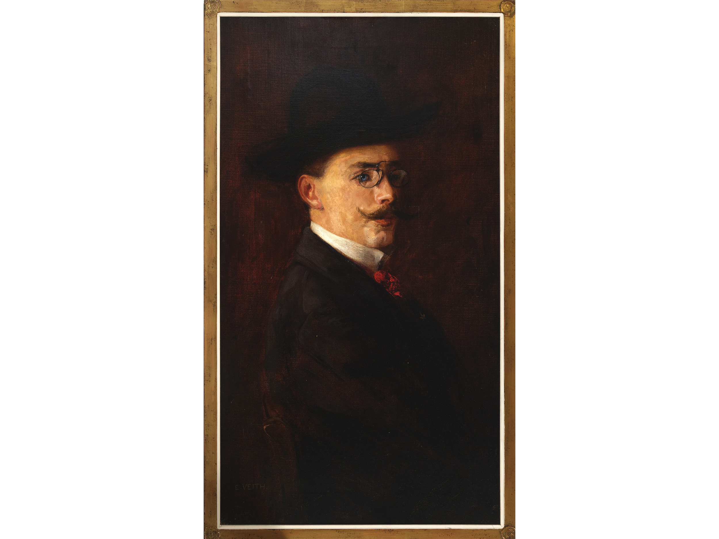 Eduard Veith, Neutitschein 1858 - 1925 Vienna, Portrait of a gentleman - Image 2 of 4