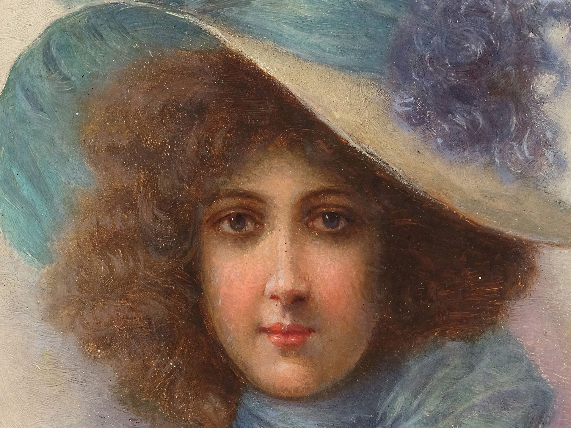 Unknown painter, around 1900, Portrait of a girl - Image 3 of 4