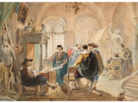 Unbekannter Maler, um 1890/1900, Im Atelier