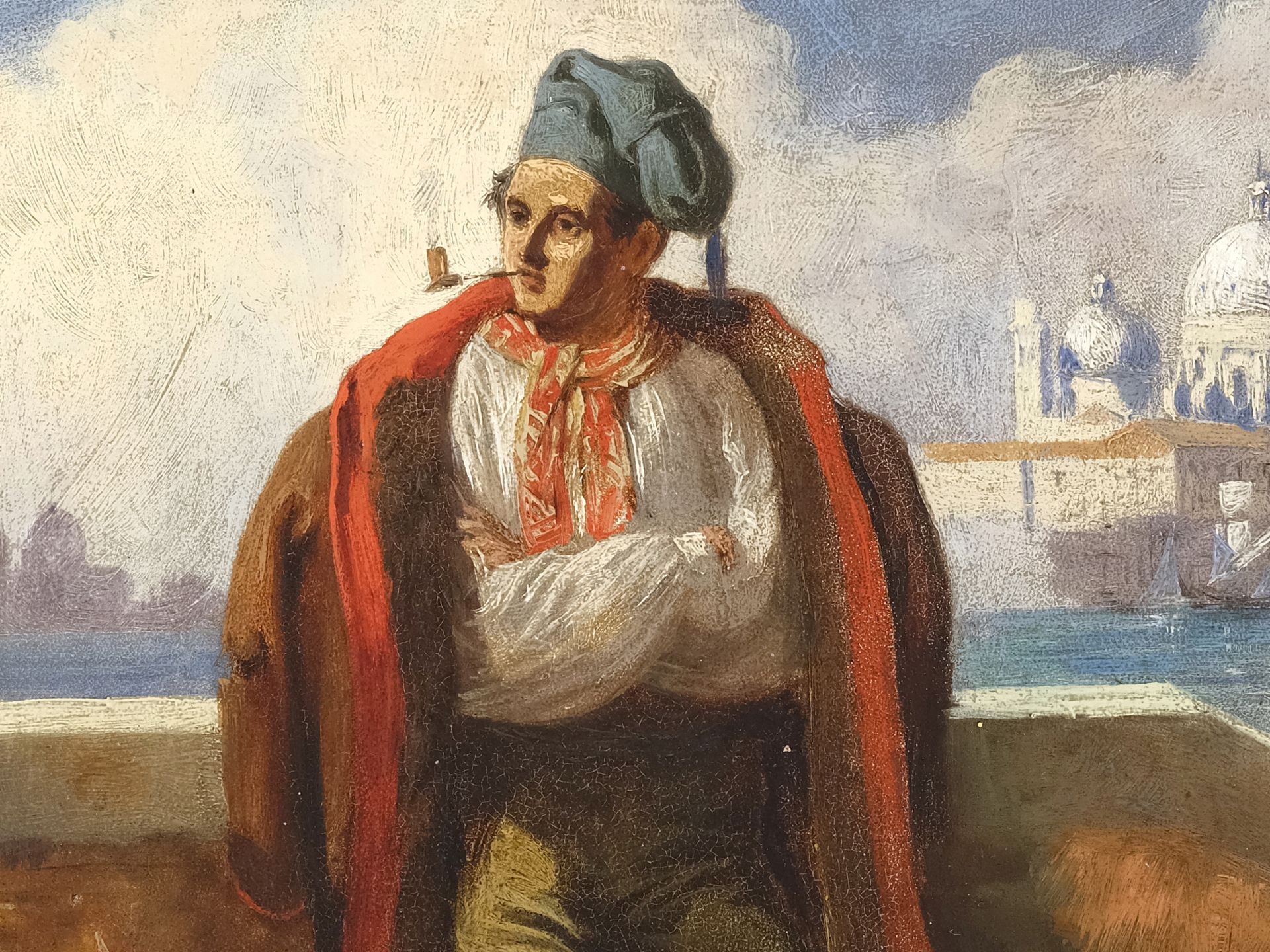 Venetian artist, 19th century, In front of the Punta della Dogana - Image 3 of 4