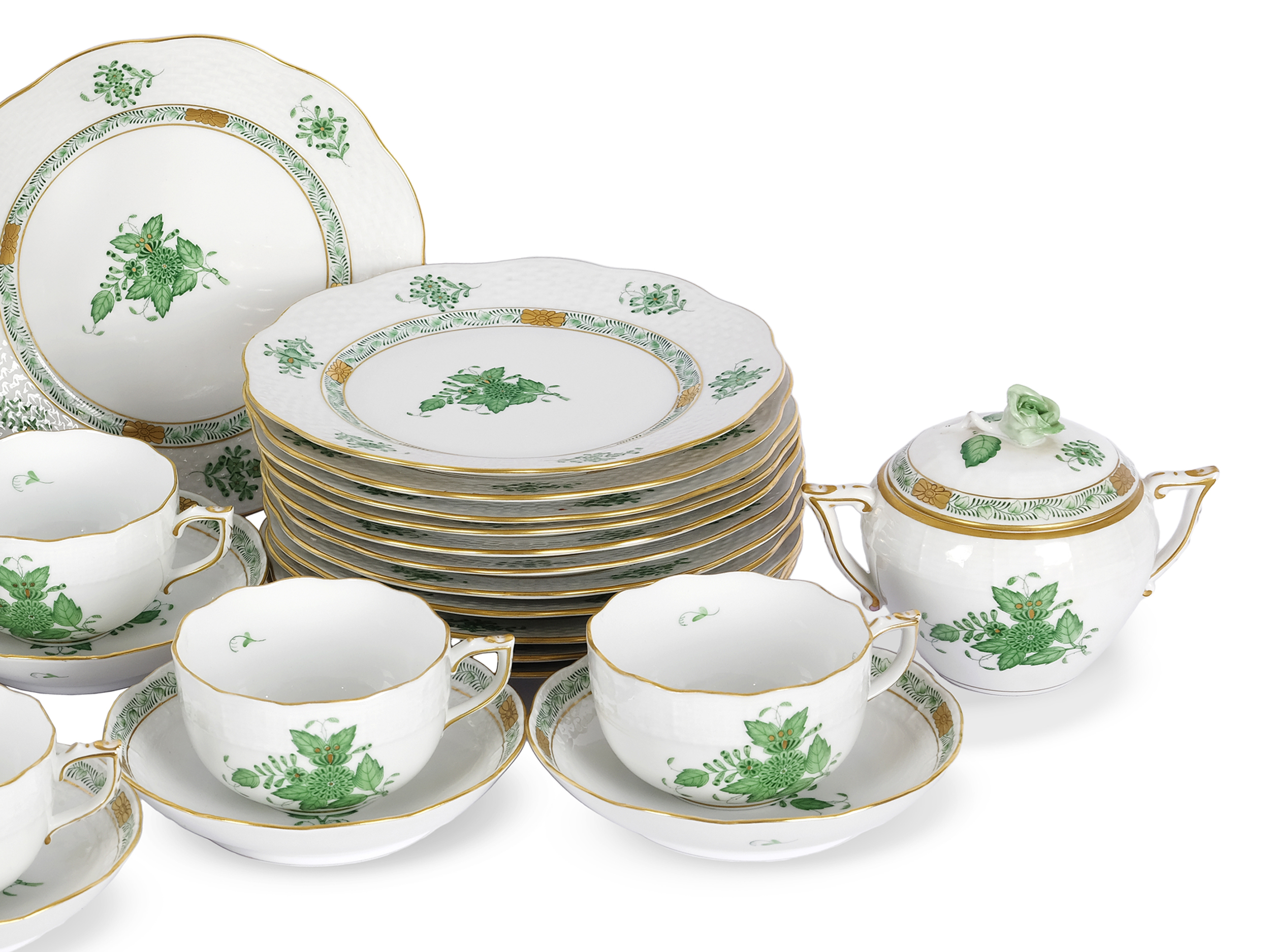 Coffee set, 39 pieces, Herend, Apponyi Vert - Image 5 of 7