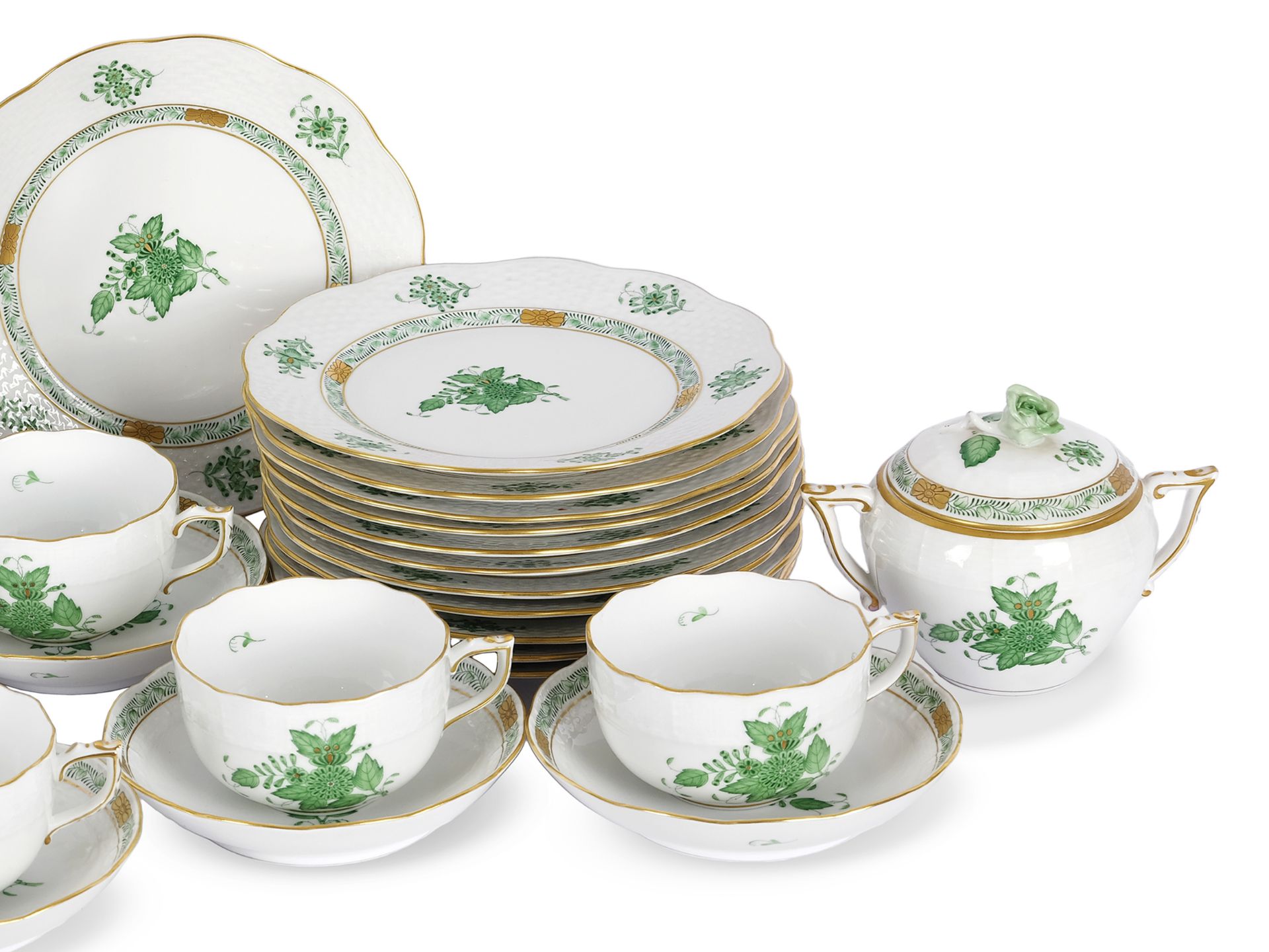 Coffee set, 39 pieces, Herend, Apponyi Vert - Image 5 of 7