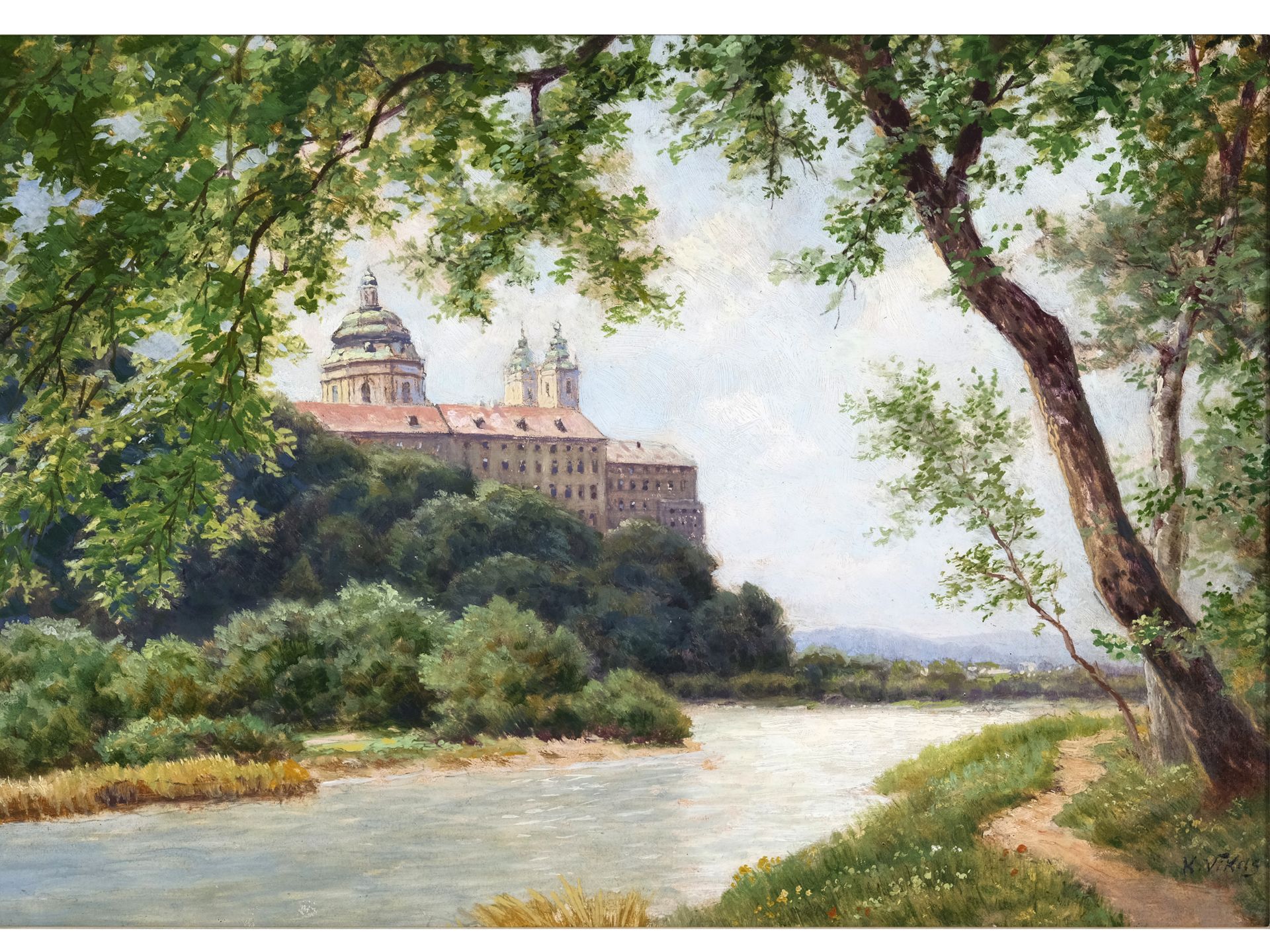 Karl Vikas, Ternitz 1875 - 1934 Krems on the Danube, View of Melk