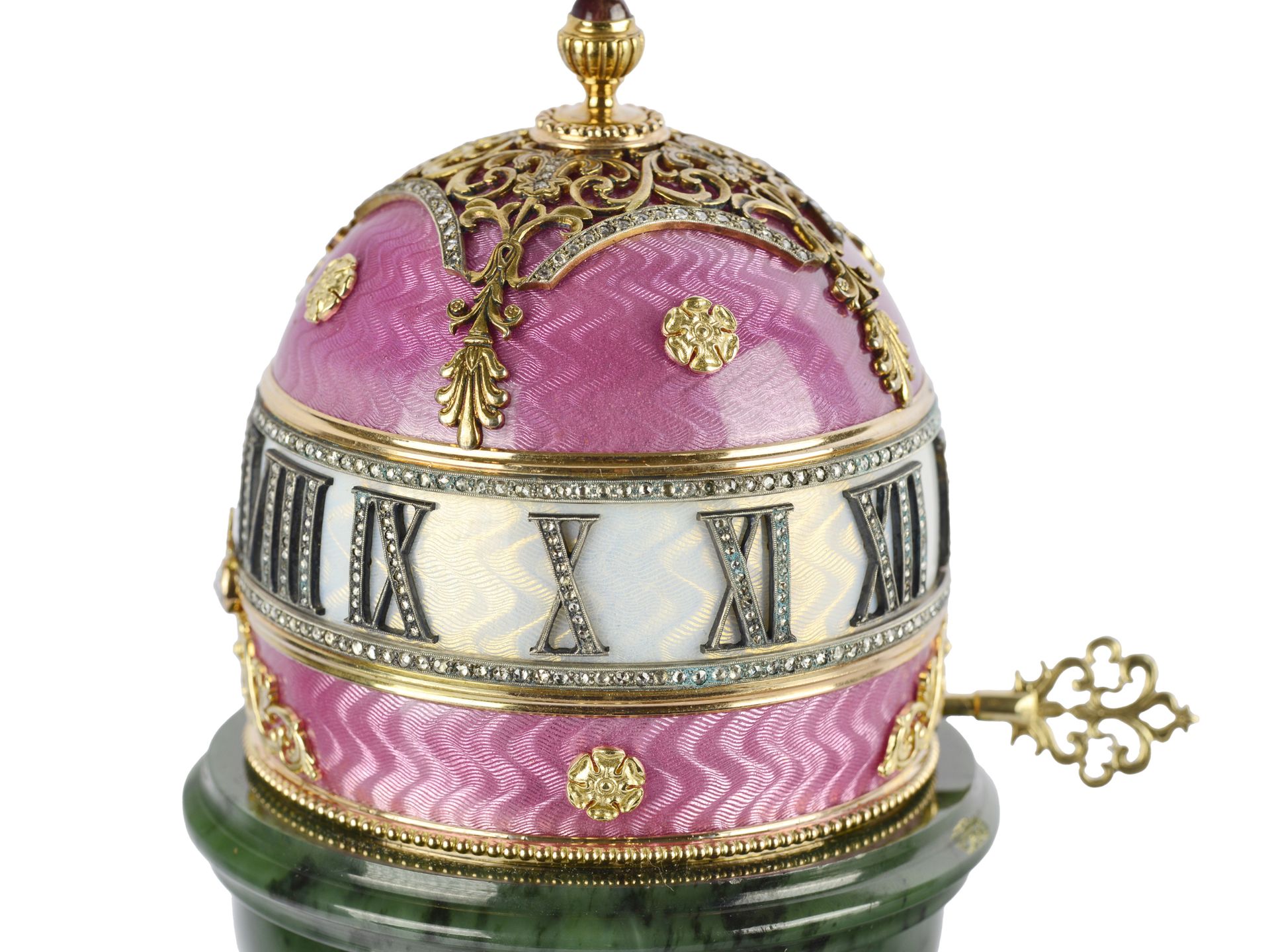 Hochbedeutendes Unikat einer Kolonnaden-Uhr, im Stil von Peter Carl Fabergé, Sankt Petersburg 1846 - - Bild 5 aus 17