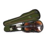 Violin with two bows, with violin case