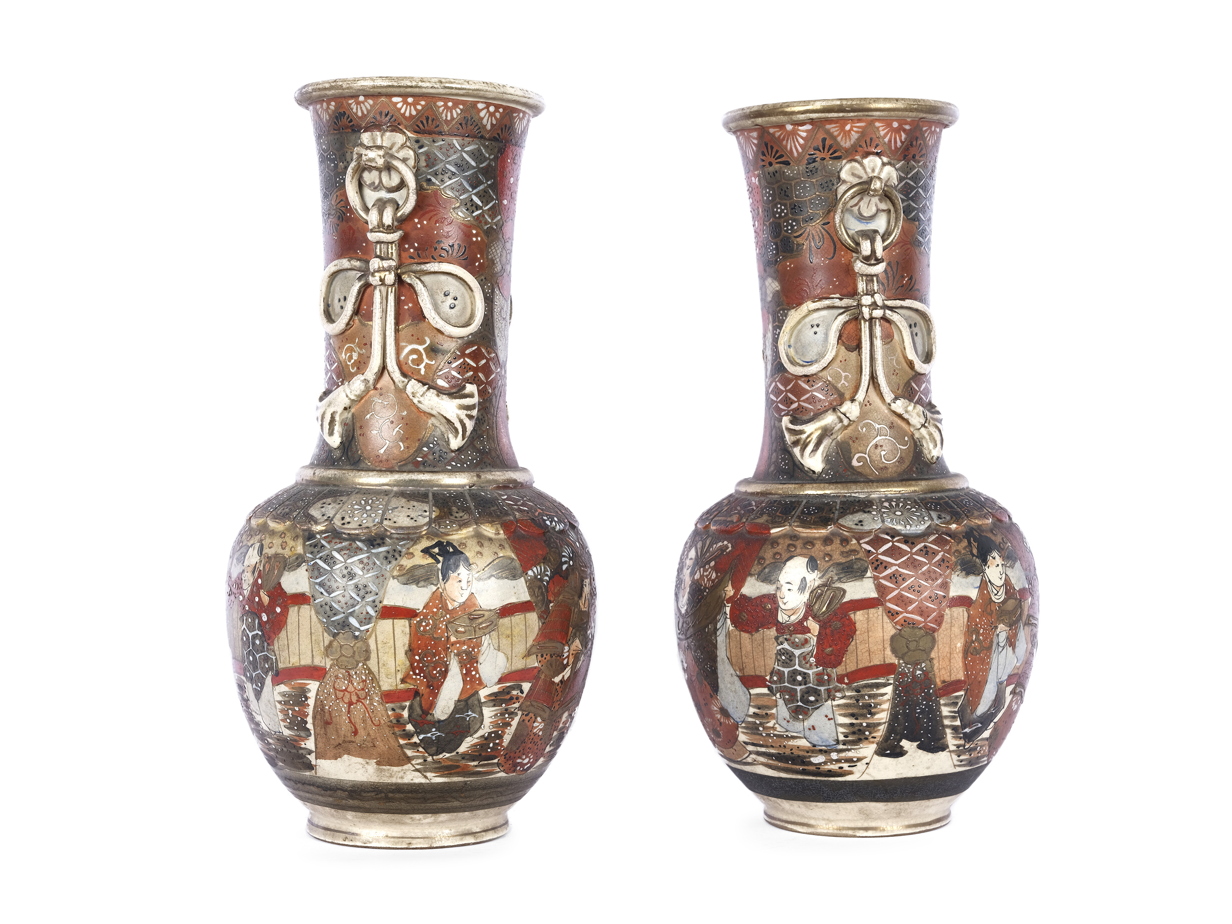 Pair of Satsuma vases, Japan - Image 2 of 5
