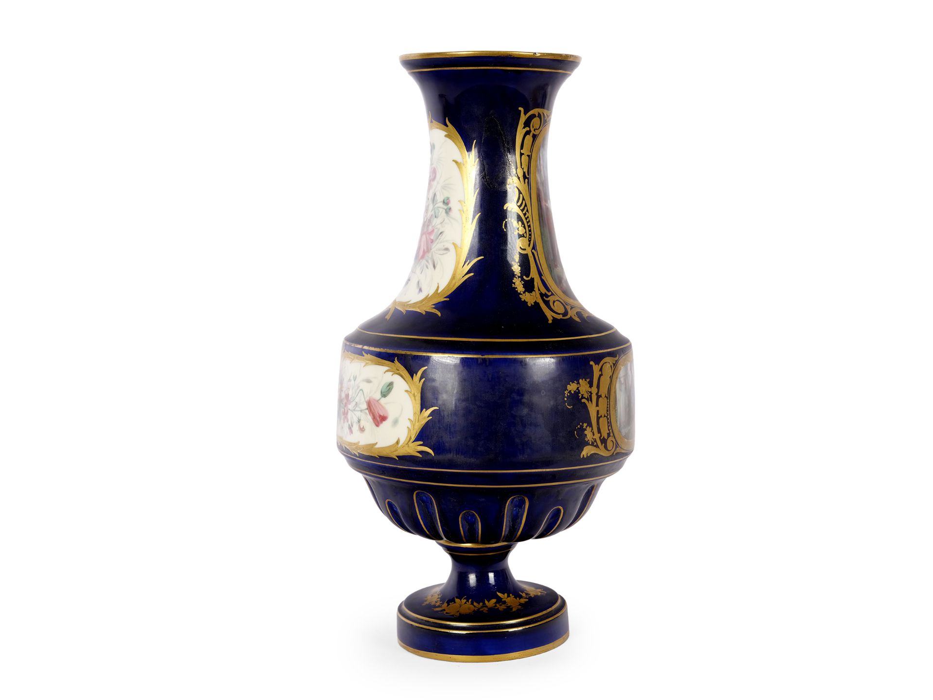 Vase with floral medallions, Sèvres - Image 3 of 4