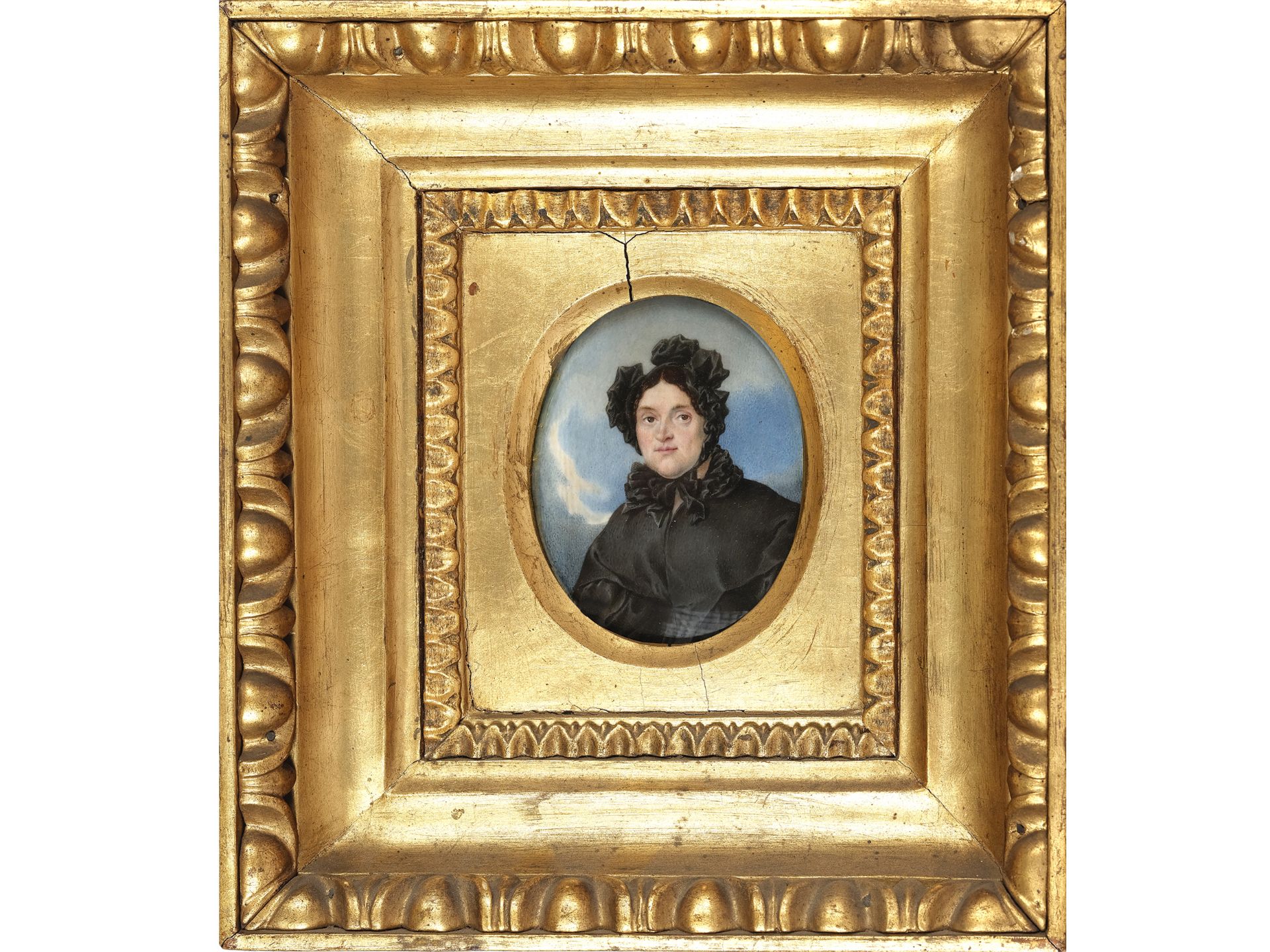 Miniaturportrait, Biedermeier, um 1830/40, Damenportrait: Marie Neuhold-Dory - Bild 2 aus 3